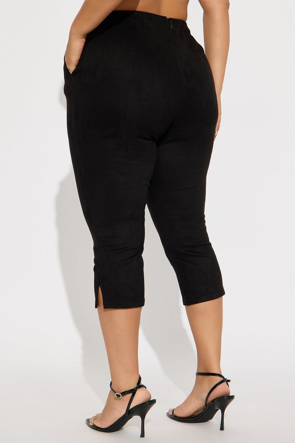 Always Yours Faux Suede Capri Pant - Black