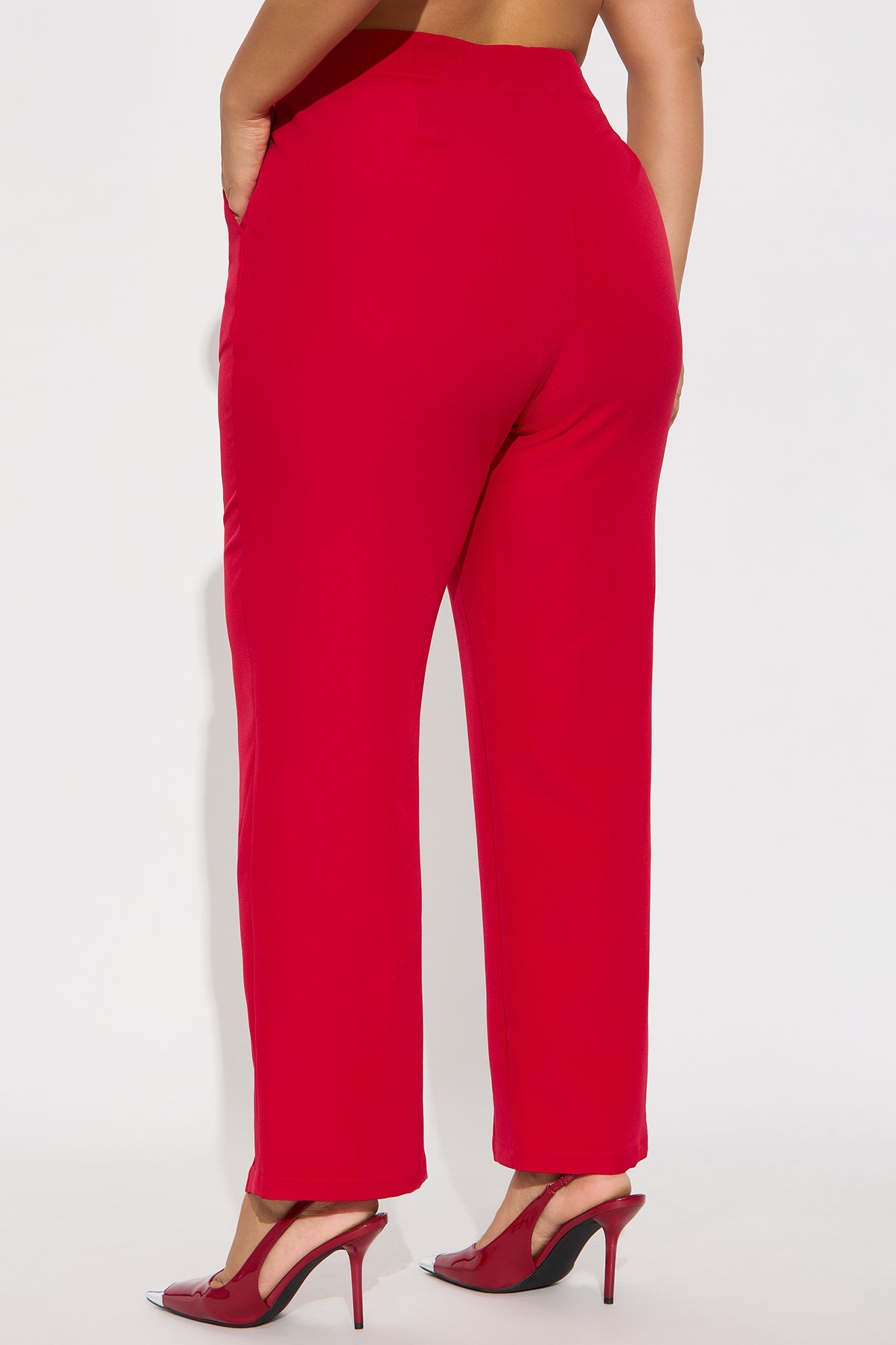 About Her Business Capri Trouser Pant - Red