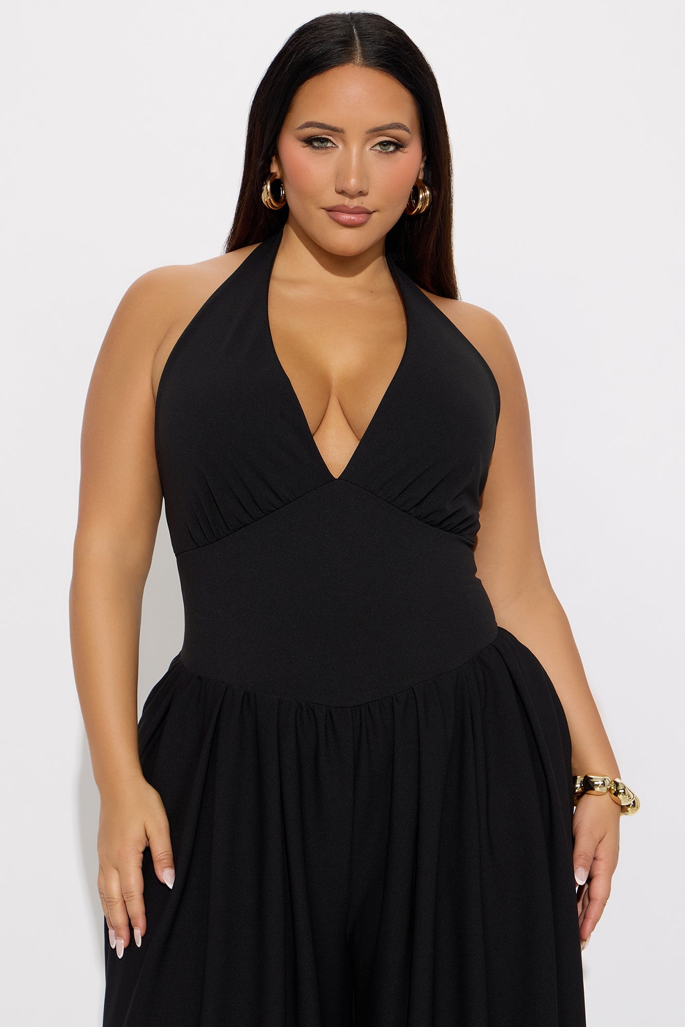 Lighter Than Air Crepe Wide Leg Jumpsuit - Black