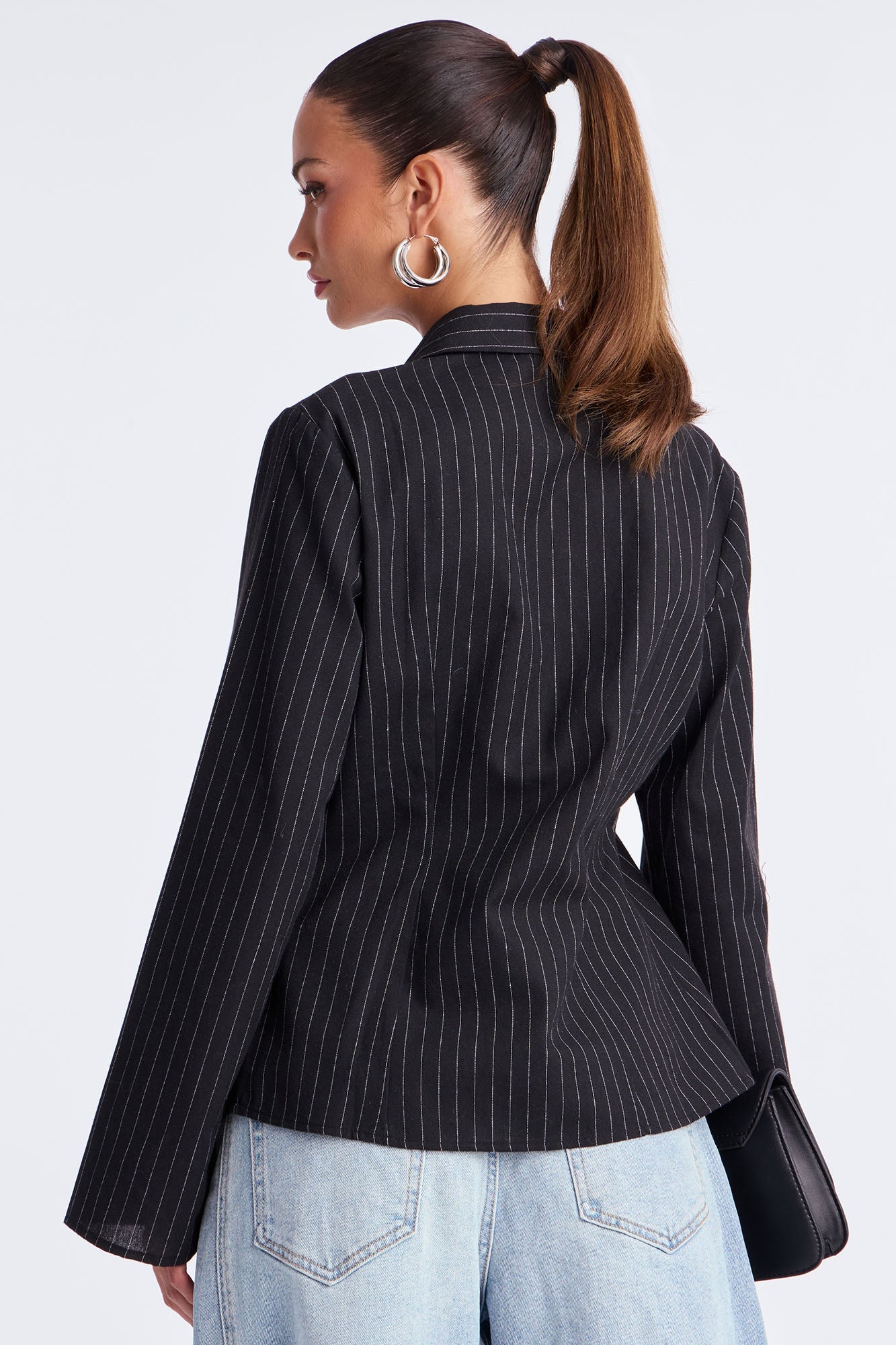Way She Walks Pinstripe Shirt - Black/White