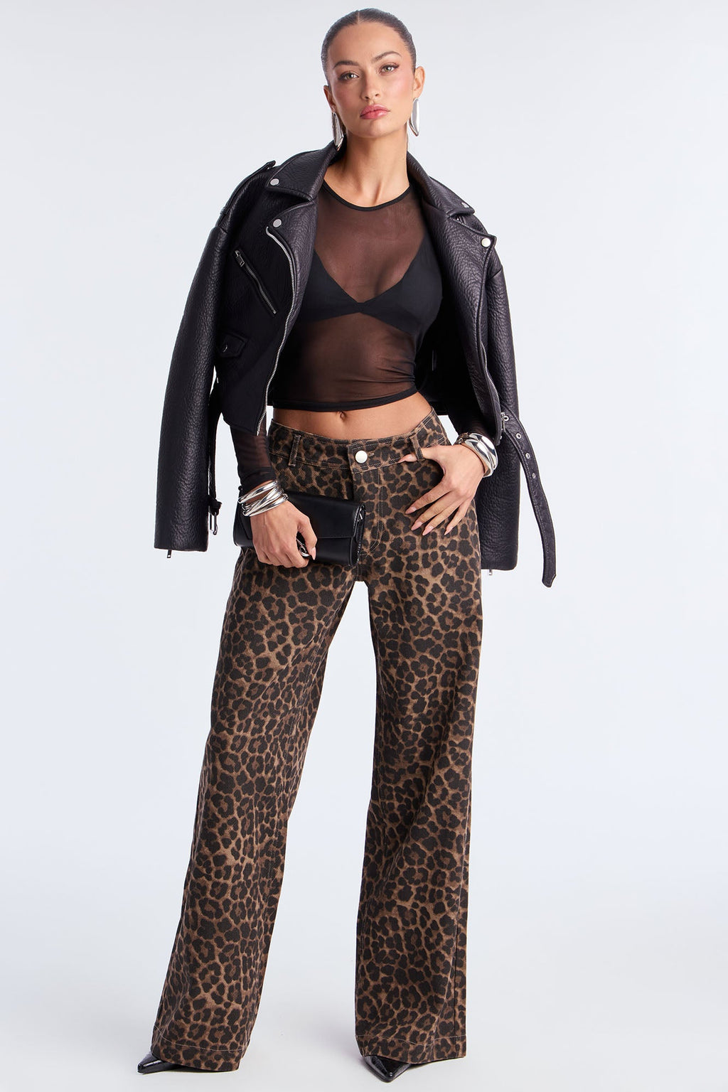 Kim Leopard Wide Leg Pant - Leopard