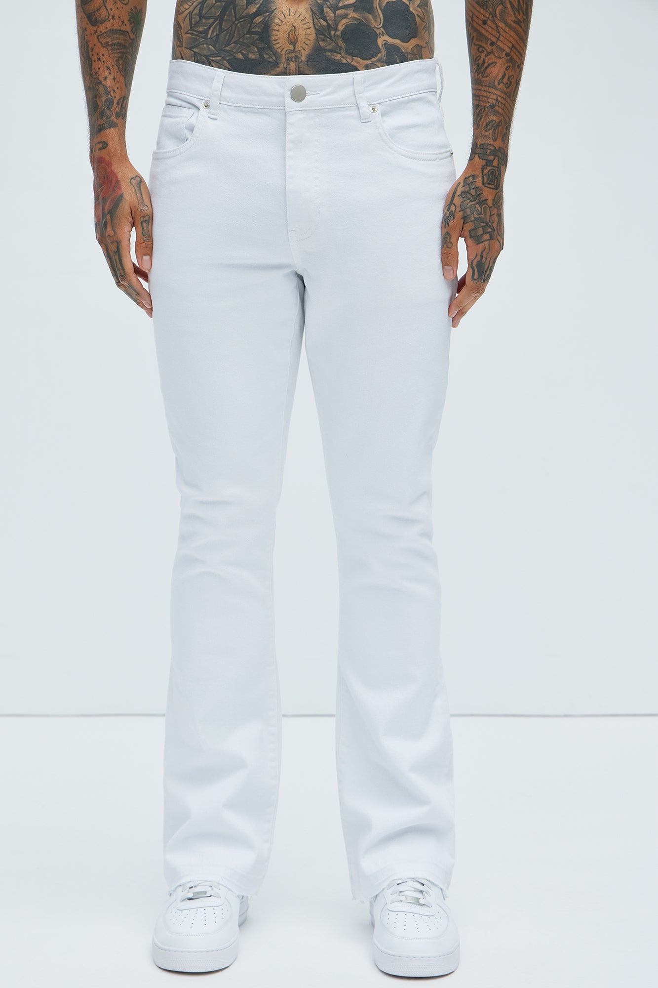 Cornell Slim Flare Jeans - White