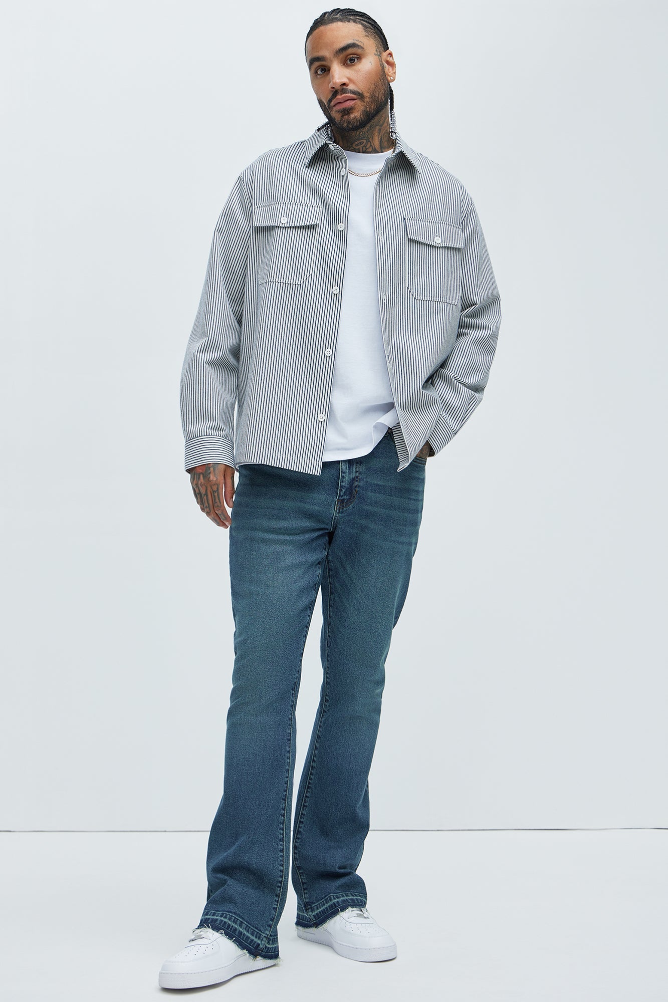 Cornell Slim Flare Jeans - Vintage Blue Wash