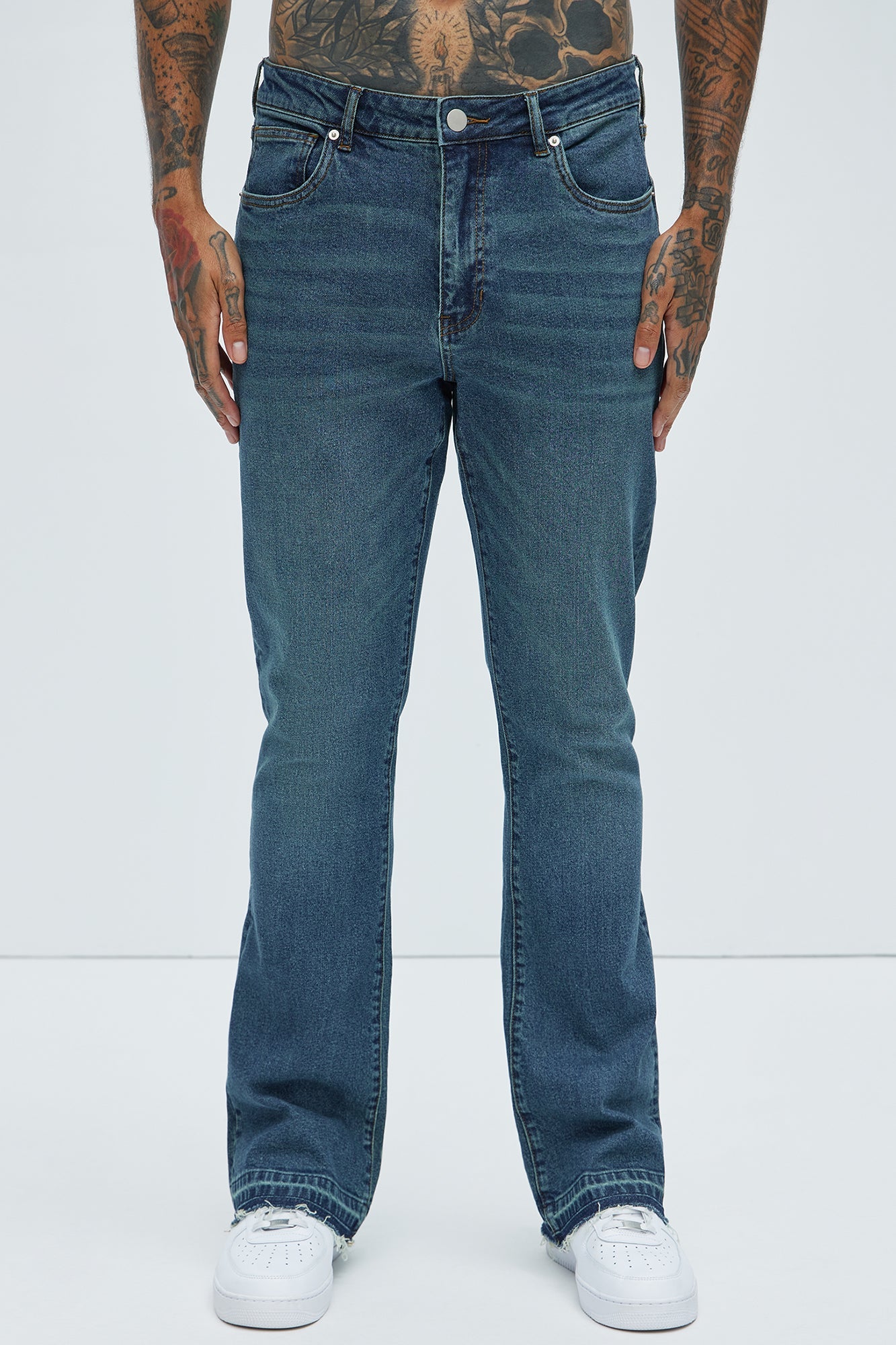 Cornell Slim Flare Jeans - Vintage Blue Wash