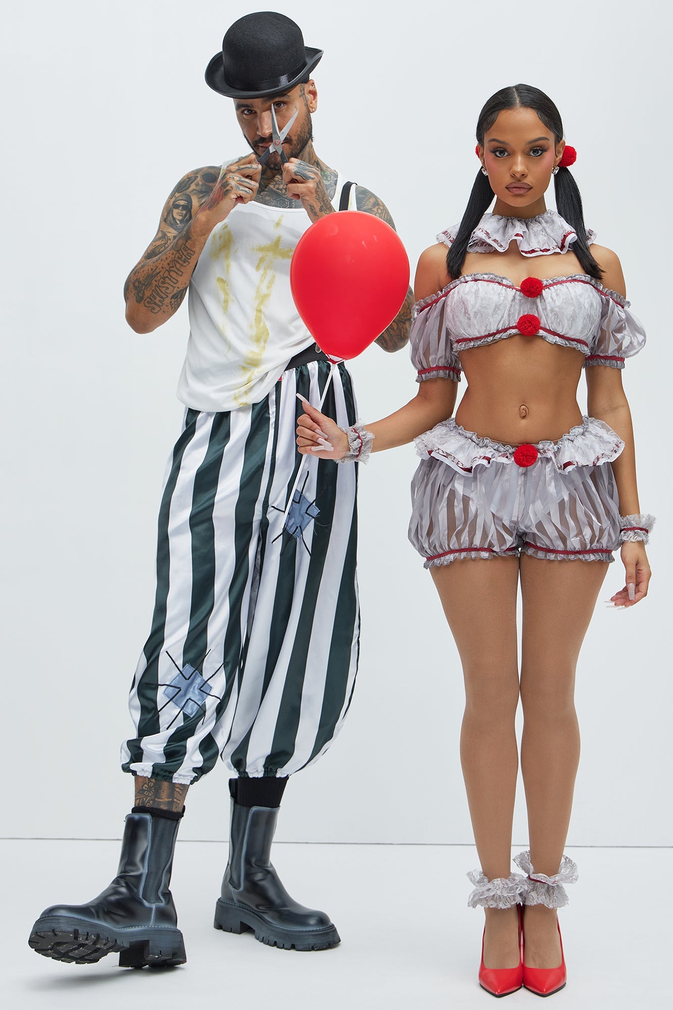 Killer Clown Costume - Black/White