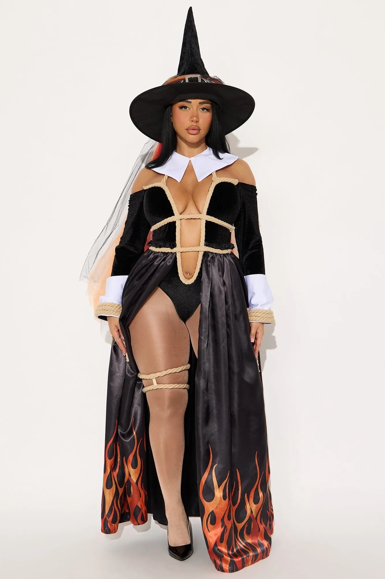 Hellfire Witch 3 Piece Costume Set - Black/combo 