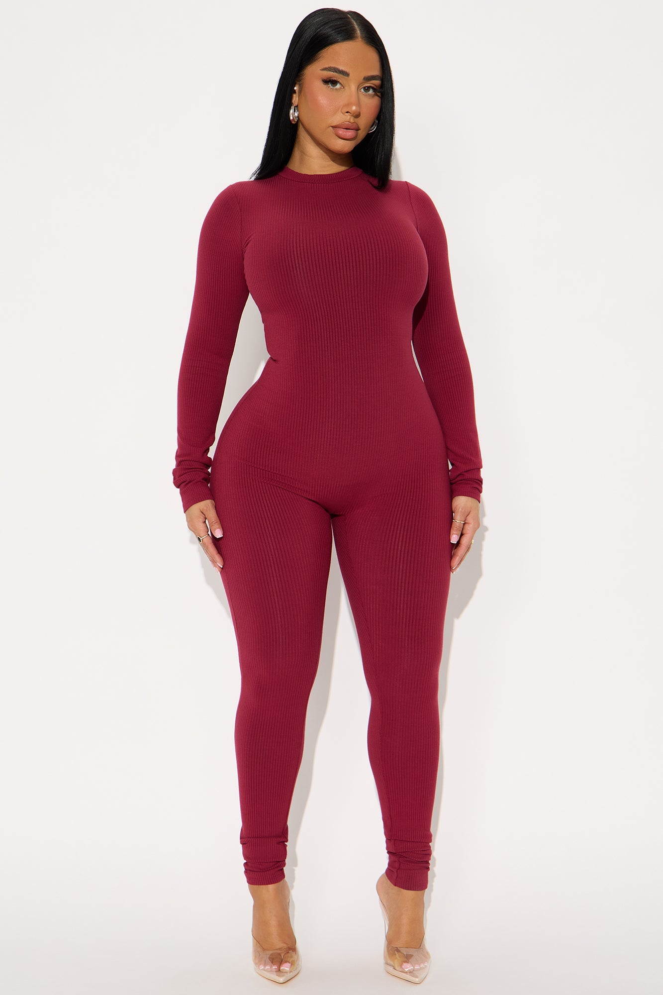 Maribel Snatched Jumpsuit - Burgundy
