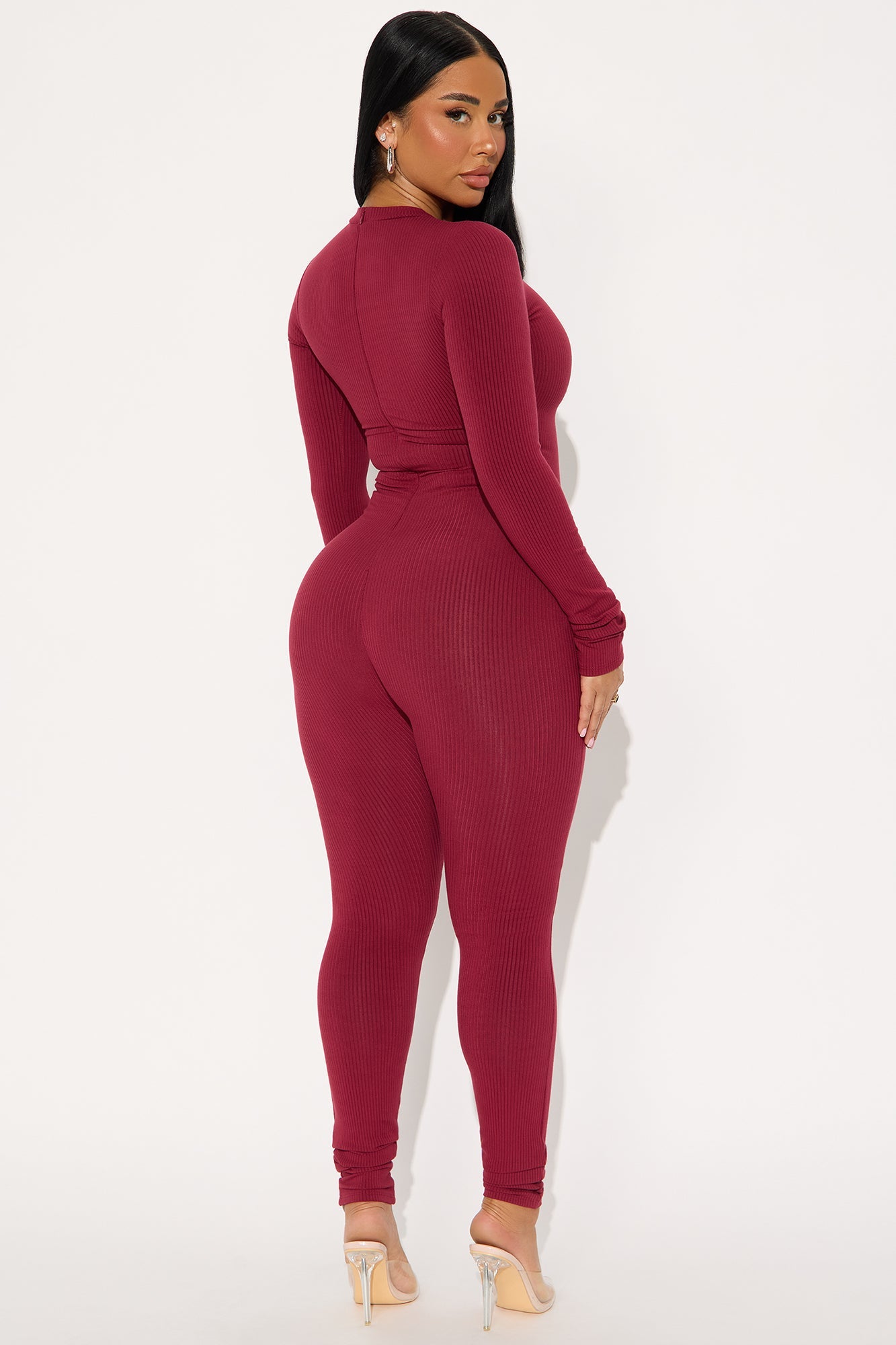 Maribel Snatched Jumpsuit - Burgundy