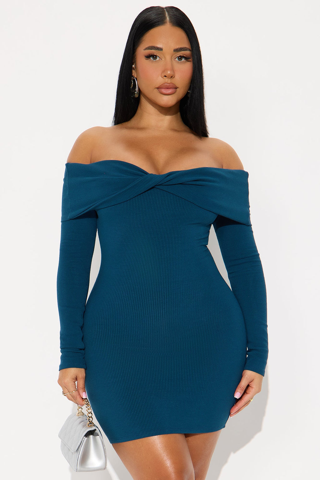 Nadia Snatched Mini Dress - Teal