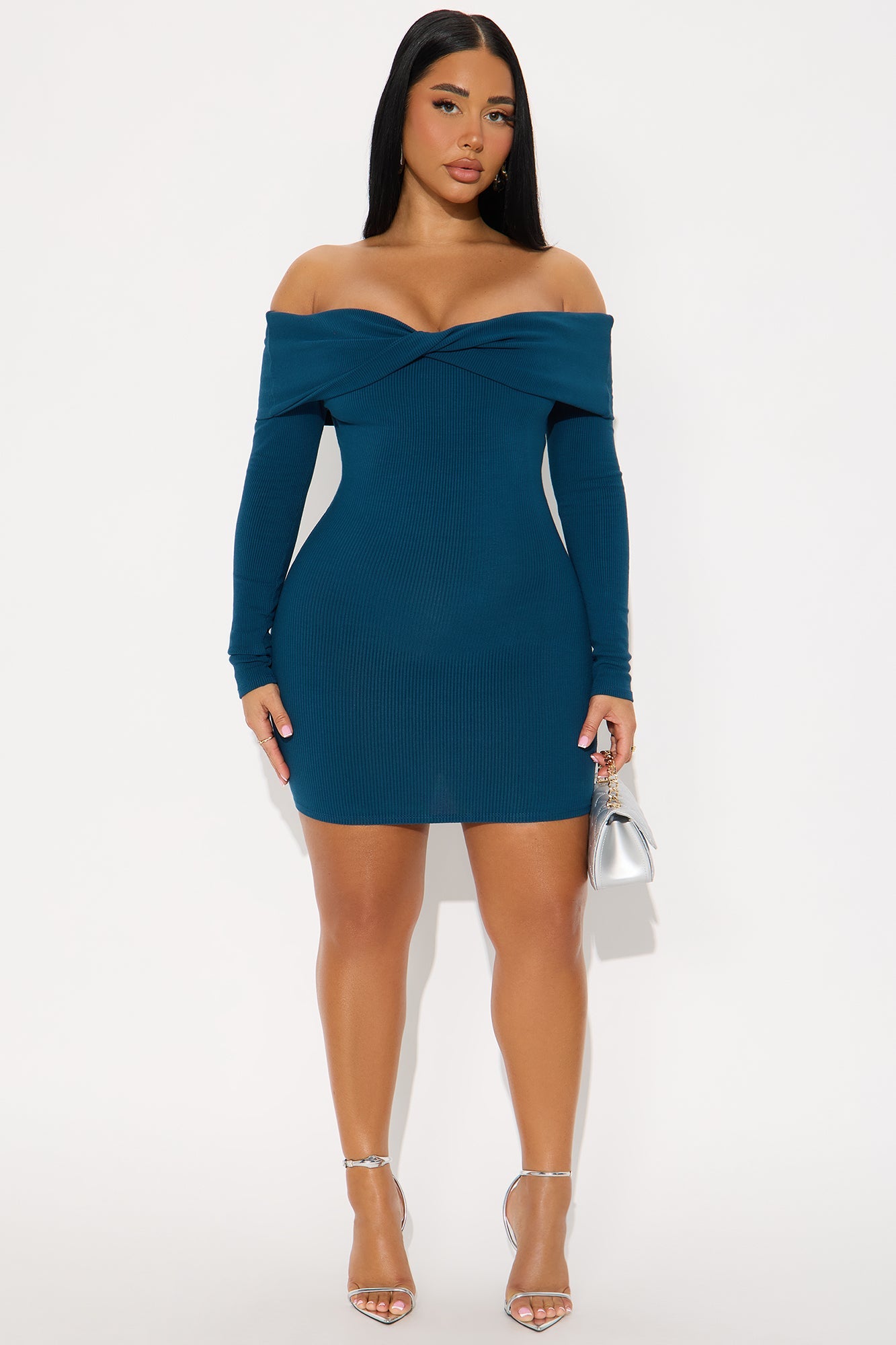 Nadia Snatched Mini Dress - Teal