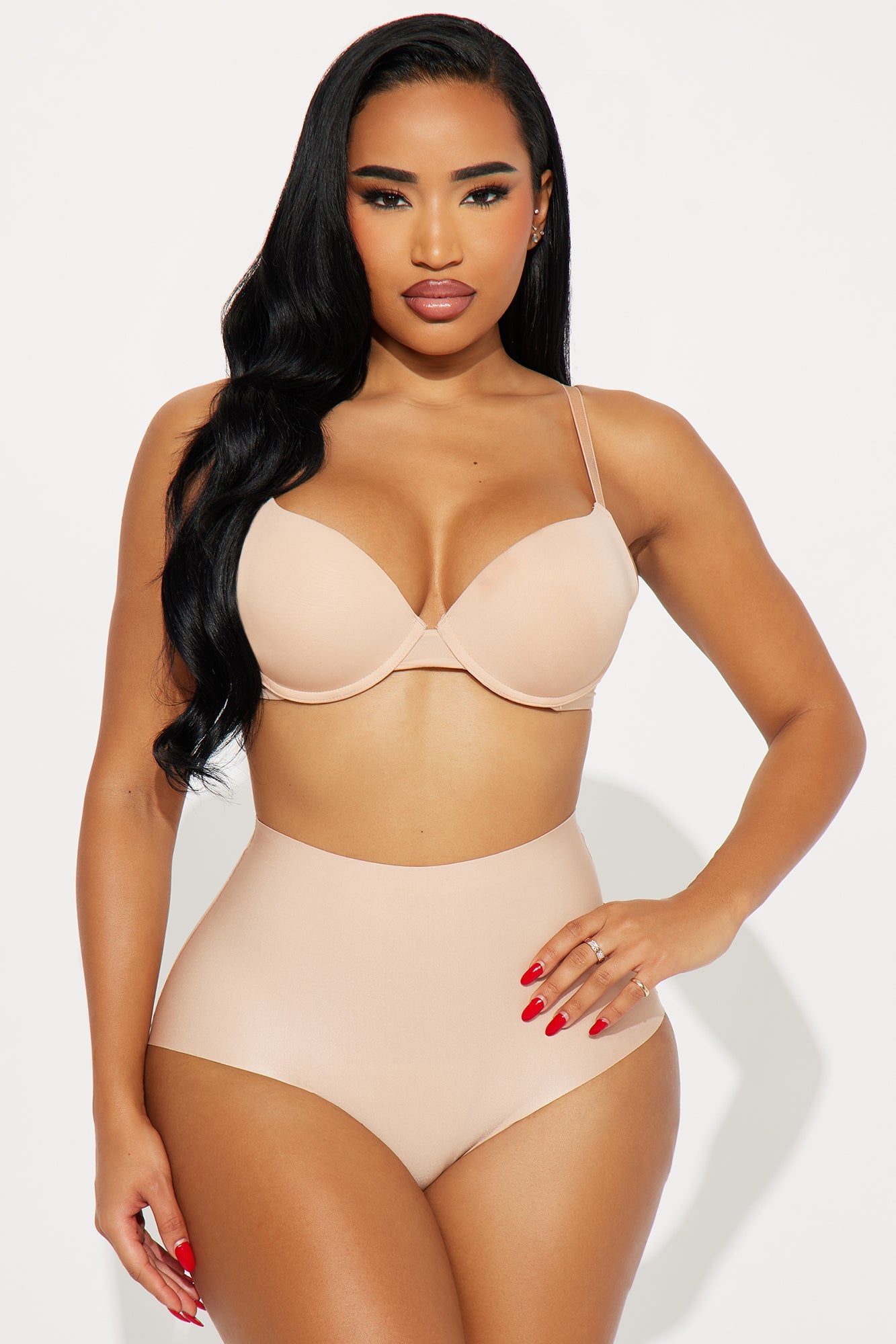 Keep It Tight Microfiber High Waist Light Compression Shaping Brief - Nude