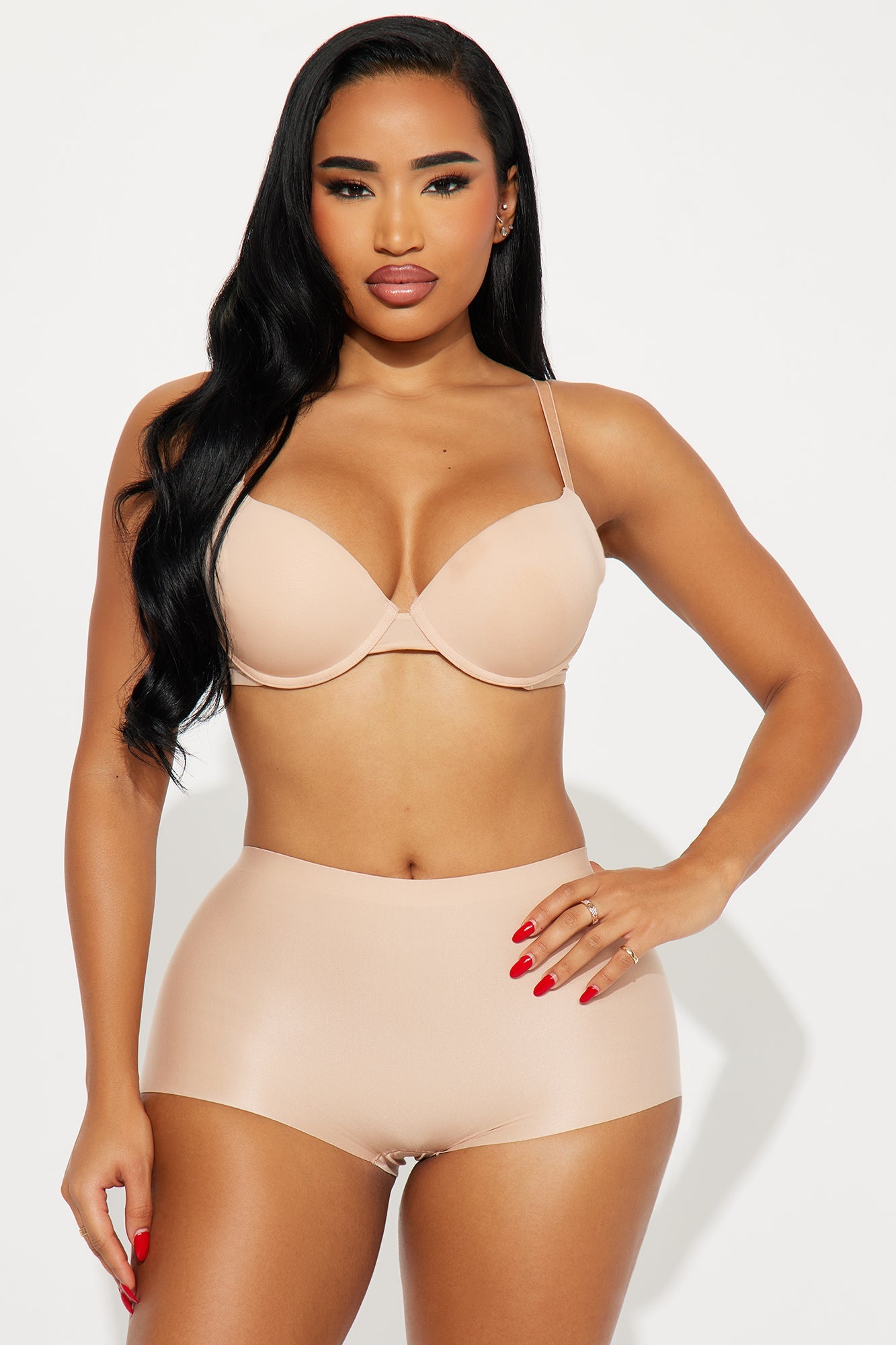 Keep Tight Microfiber High Waist Light Compression Shaping Boyshort - Nude