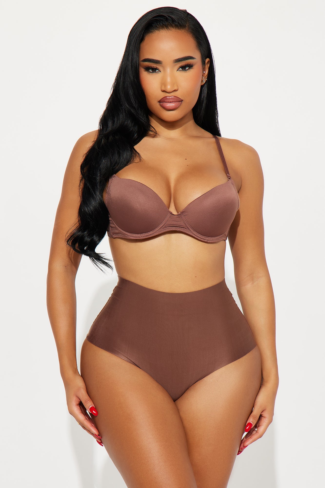 Keep It Tight Microfiber High Waist Light Compression Shaping Brief - Brown