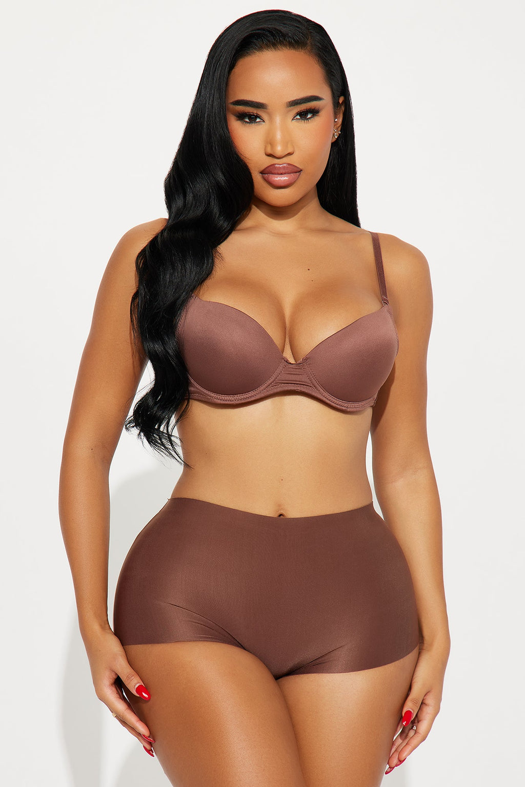 Keep Tight Microfiber High Waist Light Compression Shaping Boyshort - Brown