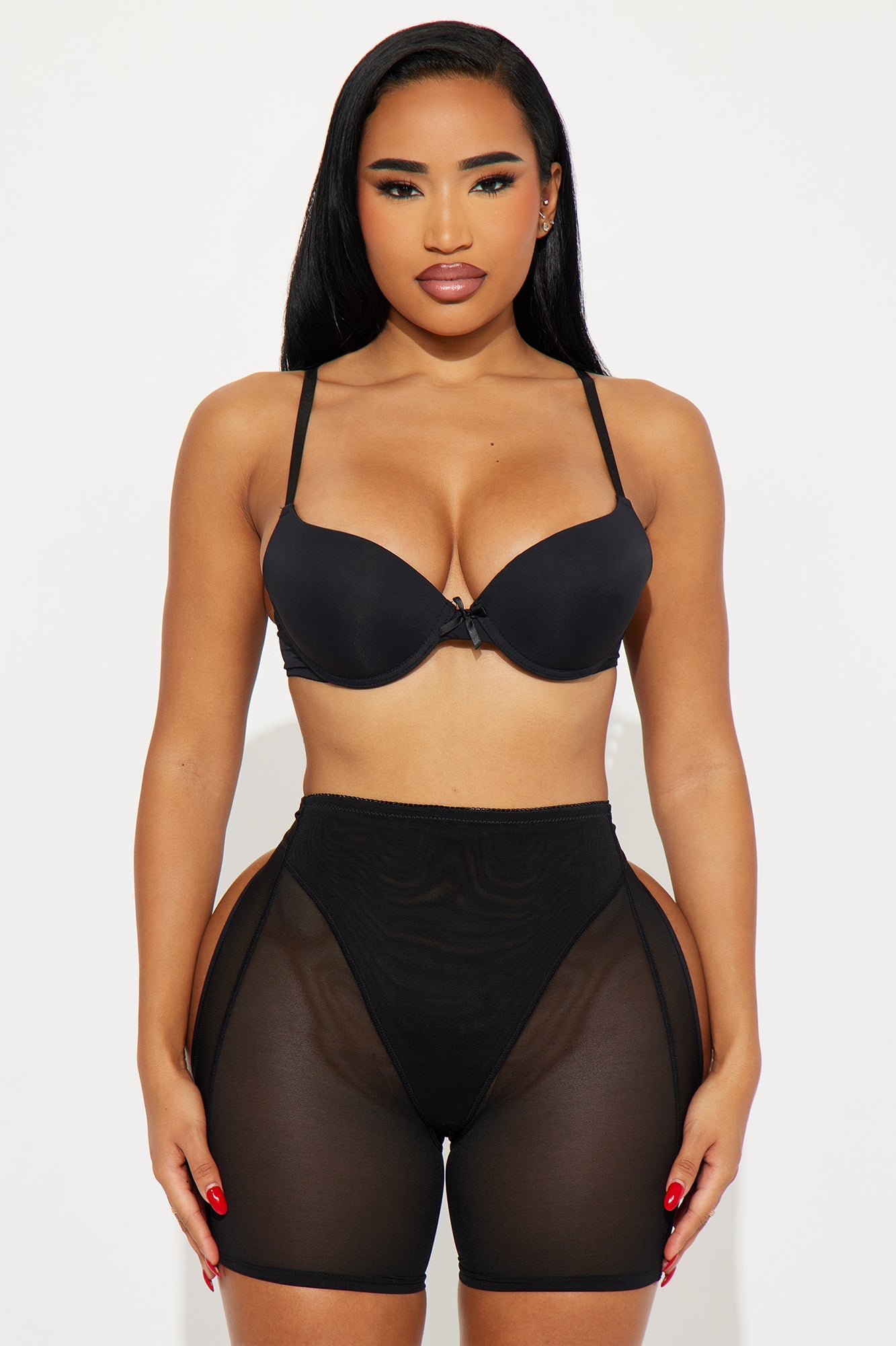 High Waist Thigh Shaping Butt Lifter Shapewear Shorts - Black
