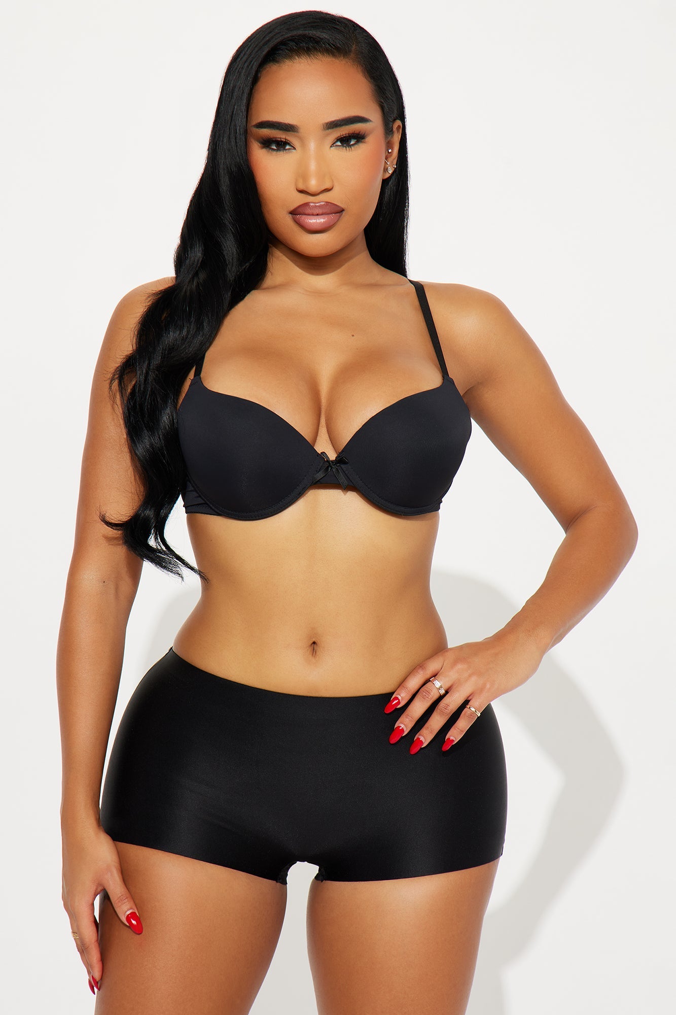 Keep Tight Microfiber High Waist Light Compression Shaping Boyshort - Black