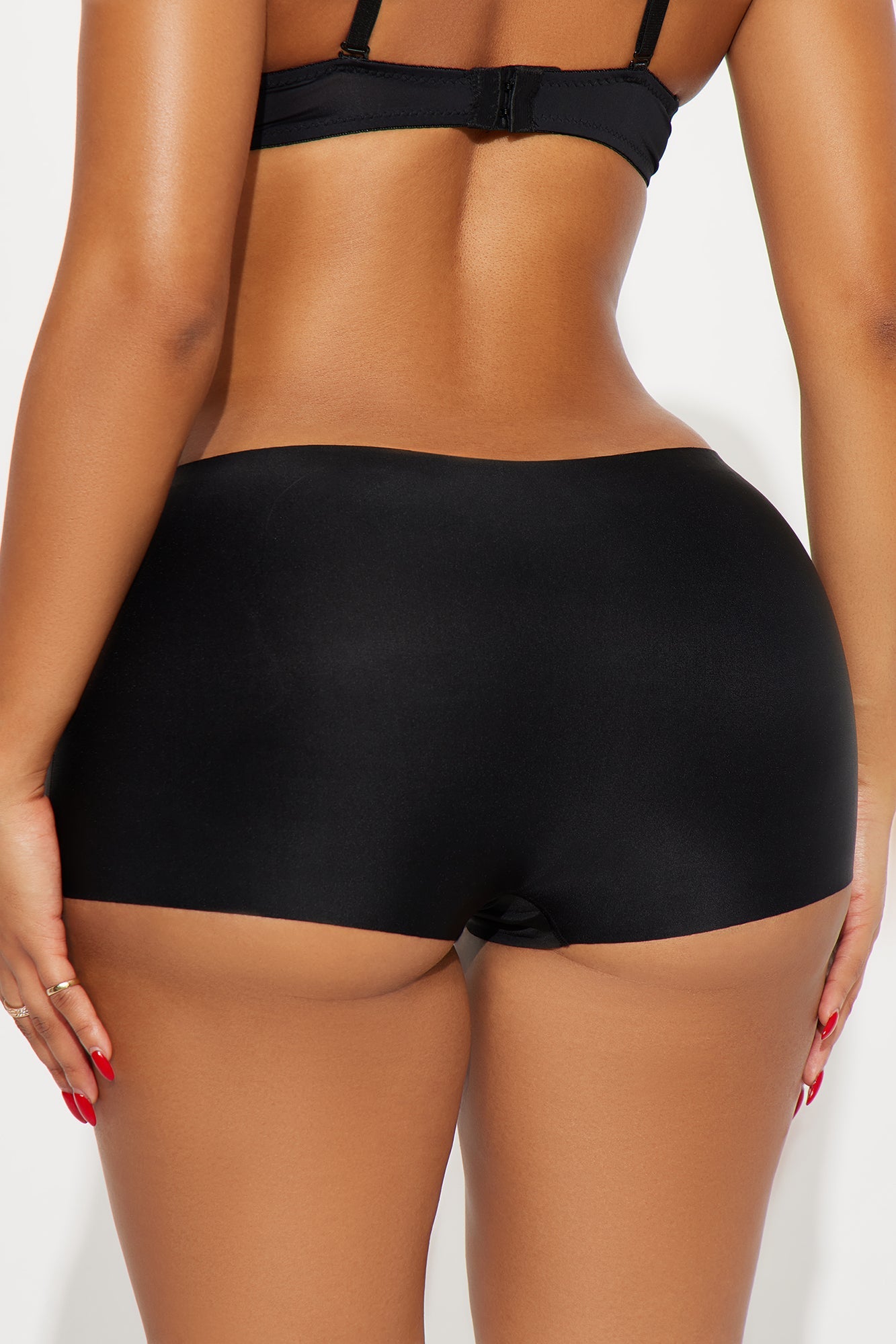 Keep Tight Microfiber High Waist Light Compression Shaping Boyshort - Black
