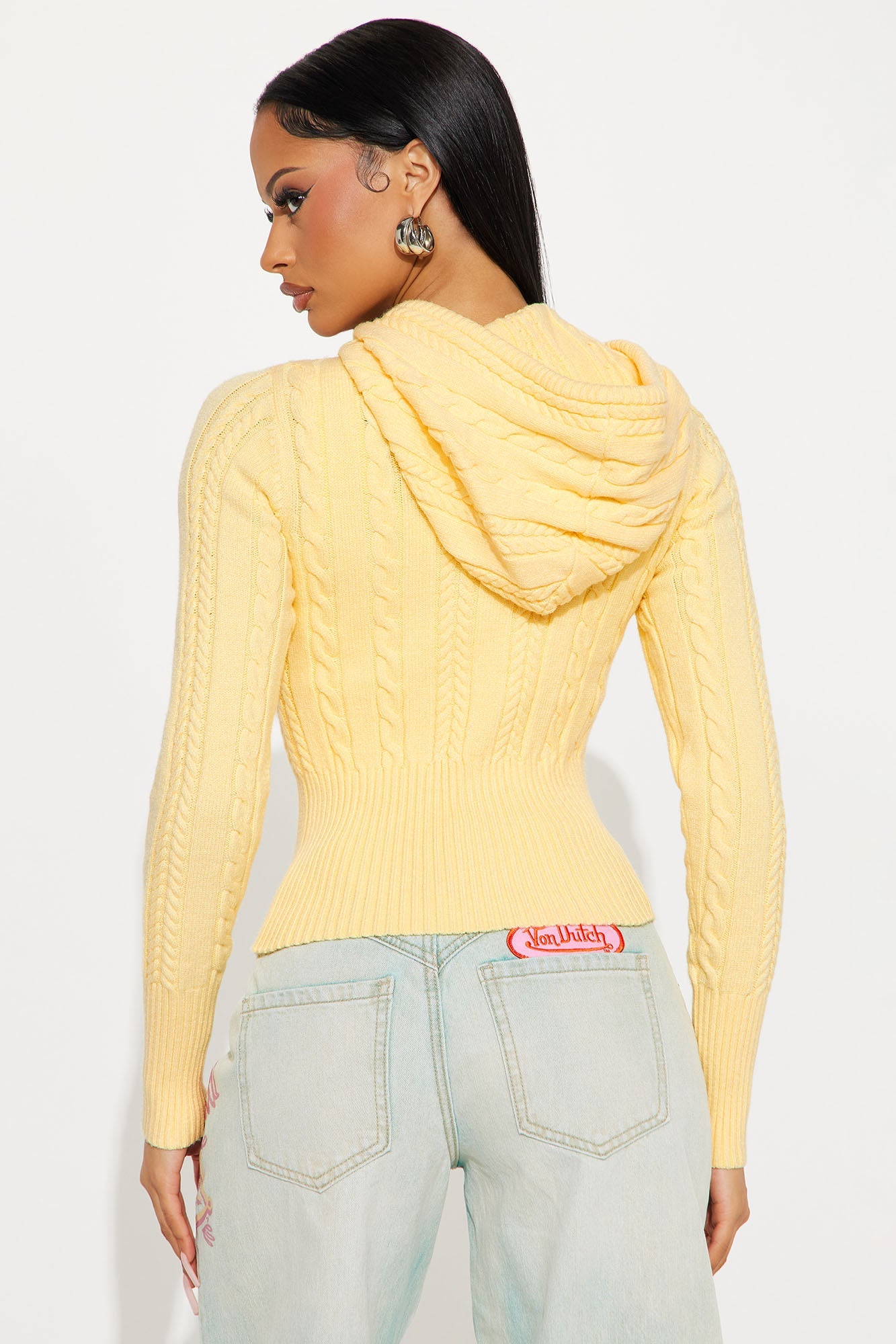 Everyday Thing Cable Knit Sweater - Yellow