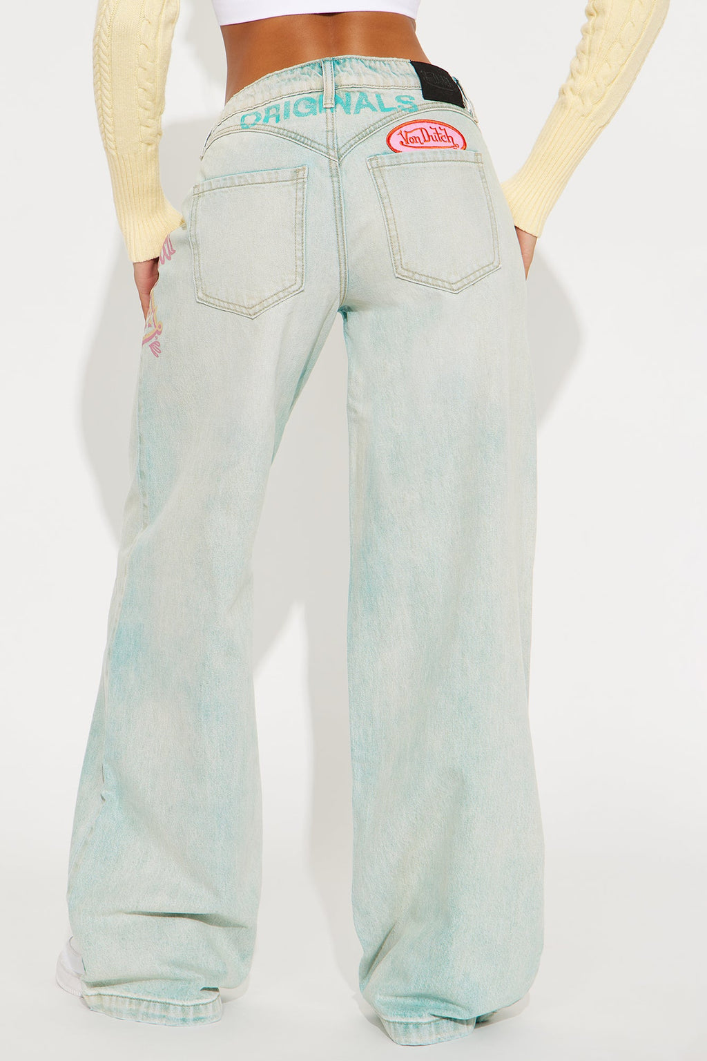 Von Dutch Wide Leg Jeans - Light Wash