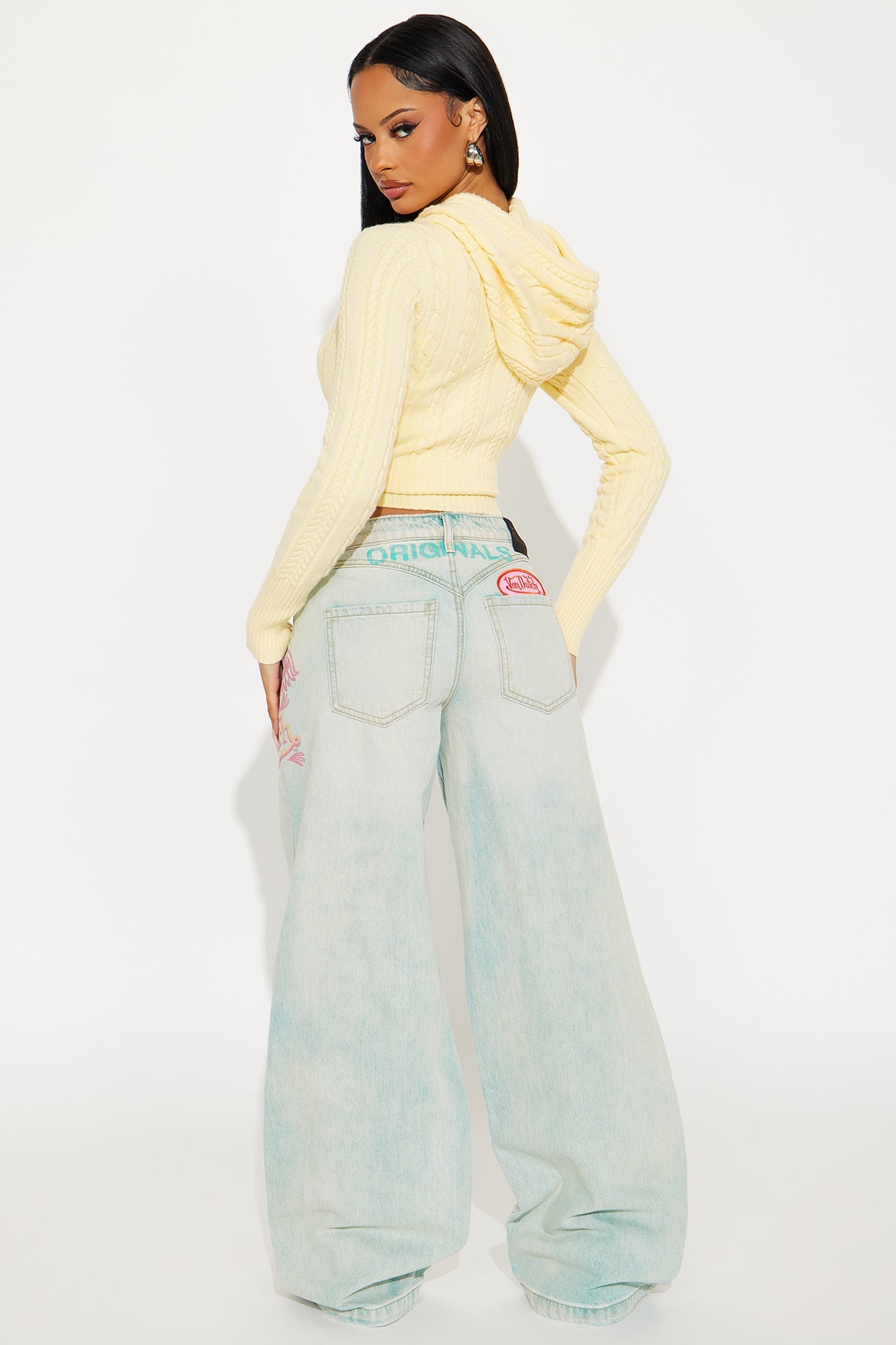 Von Dutch Wide Leg Jeans - Light Wash