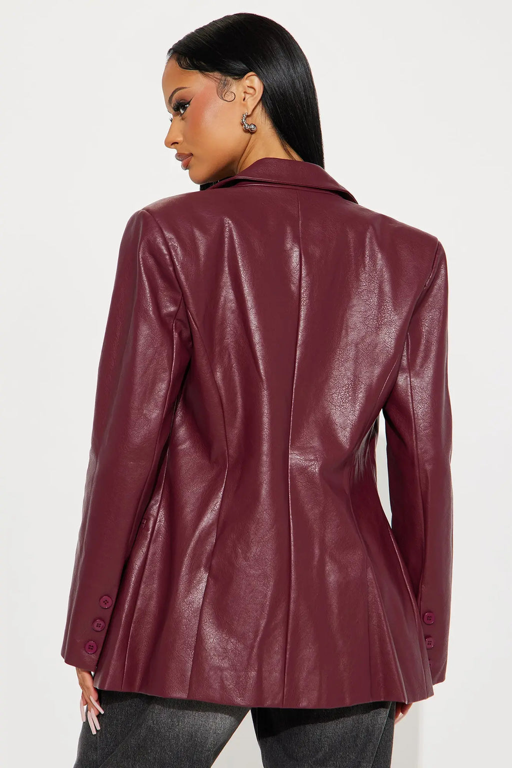 Phoebe Hourglass Blazer - Burgundy 