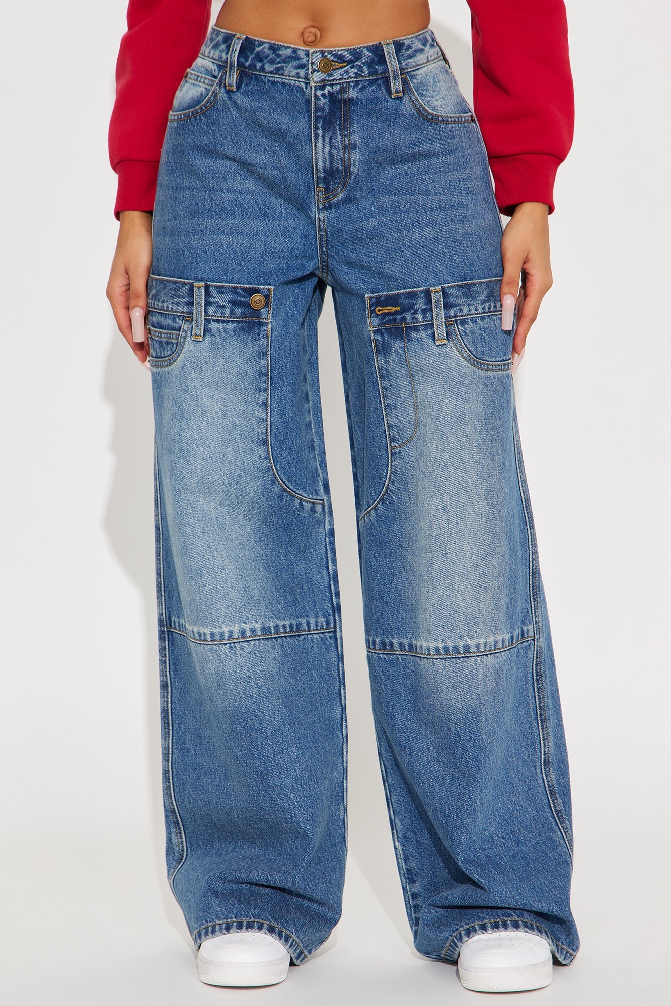 Double Date Wide Leg Jeans - Medium Wash