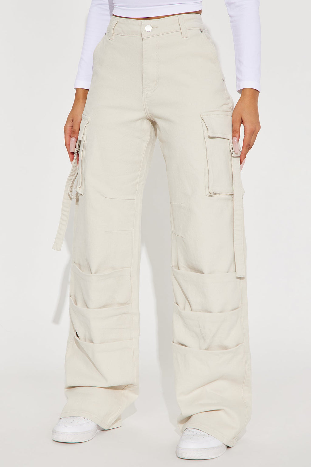 Honey Wide Leg Cargo Pant - Stone