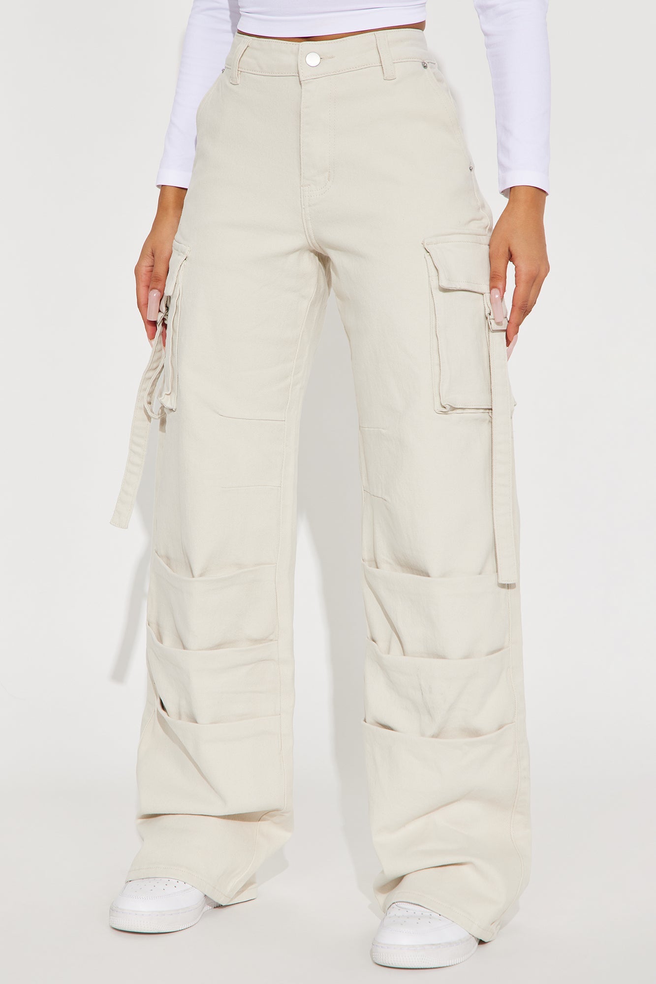 Honey Wide Leg Cargo Pant - Stone