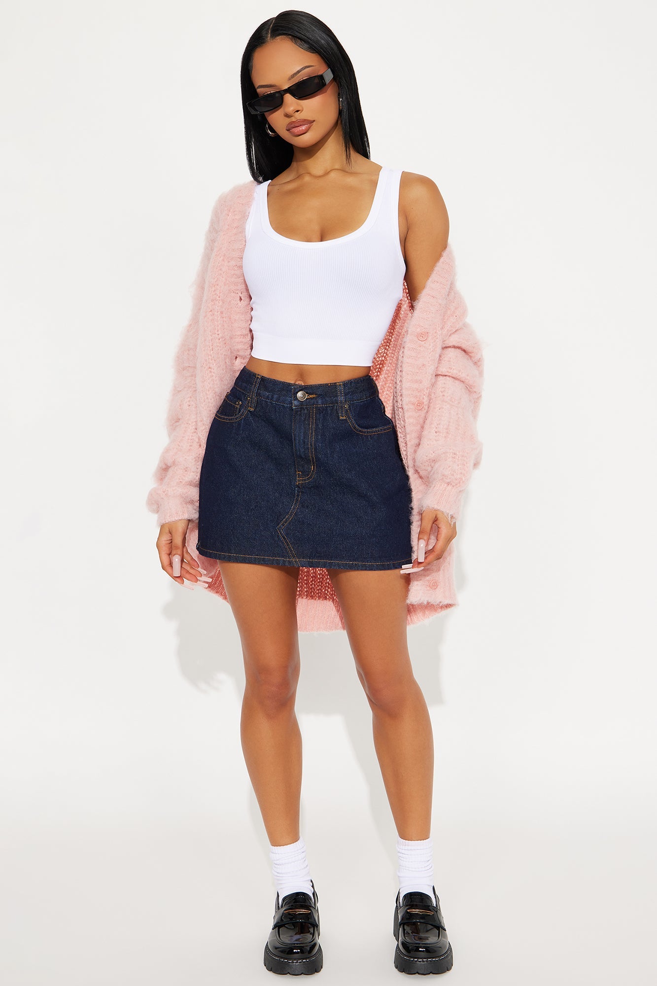 Cassidie Denim Rinse Wash Mini Skirt - Rinse Blue Wash