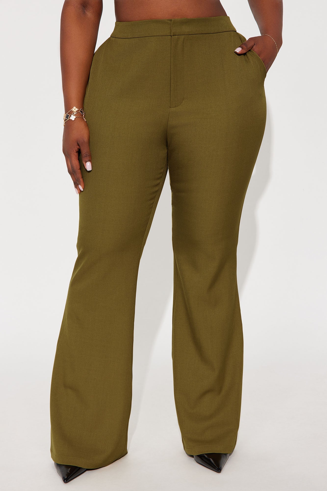 Octavia Flare Trouser Pant 33″ - Chartreuse