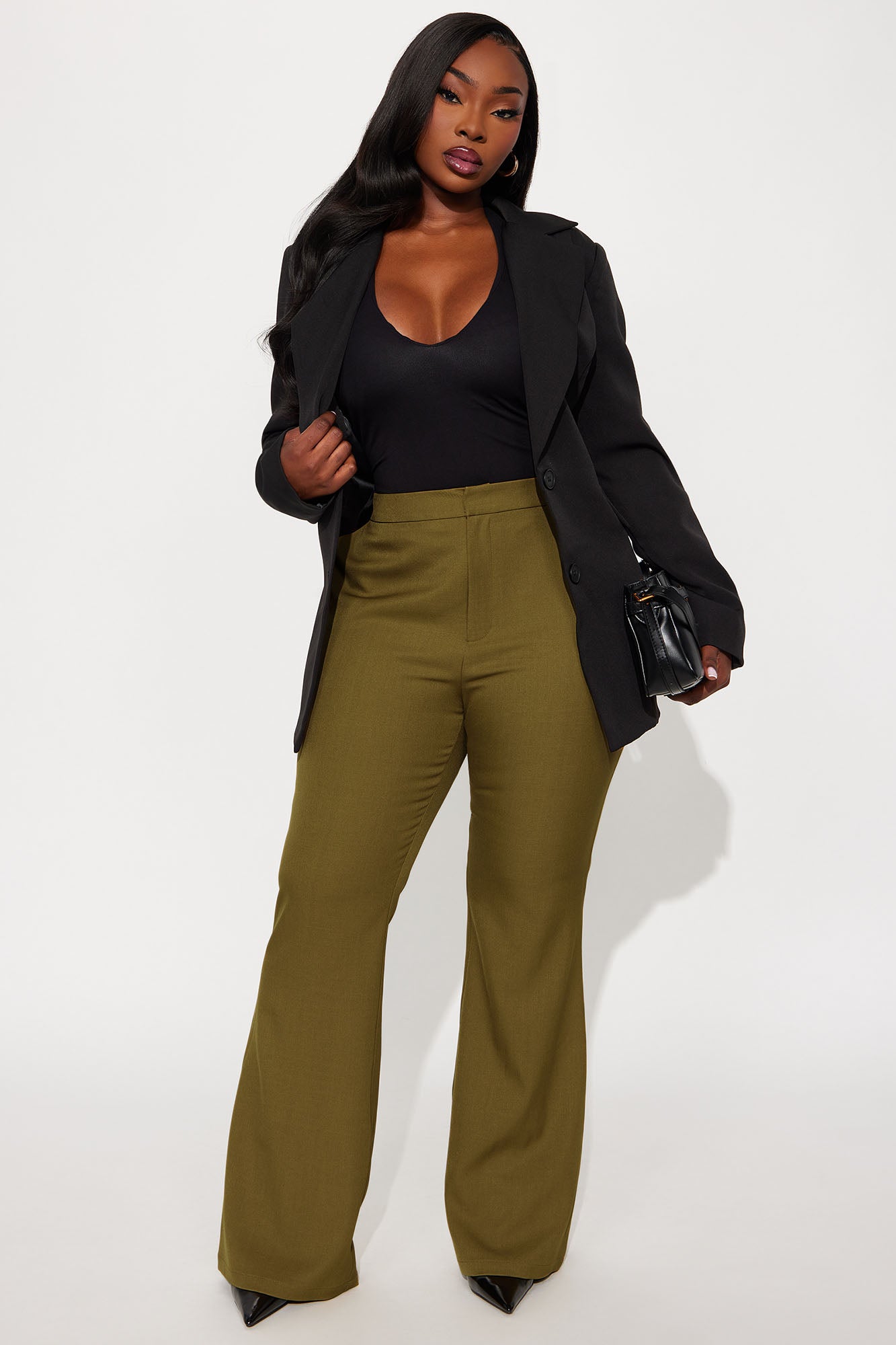 Octavia Flare Trouser Pant 33″ - Chartreuse