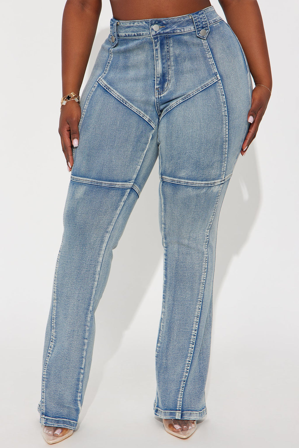 Jaw Dropper Low Rise Bootcut Jeans - Medium Wash