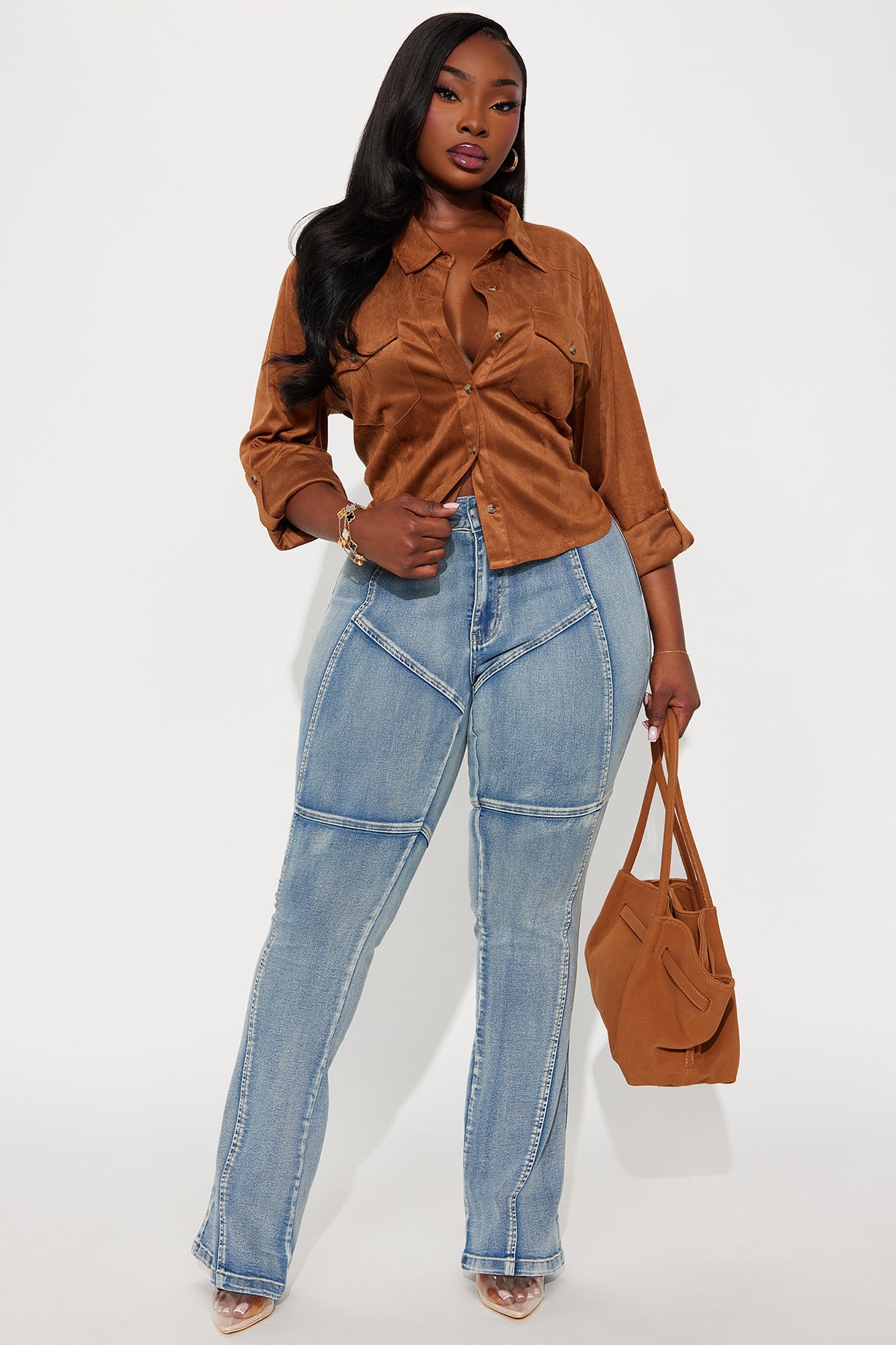 Jaw Dropper Low Rise Bootcut Jeans - Medium Wash