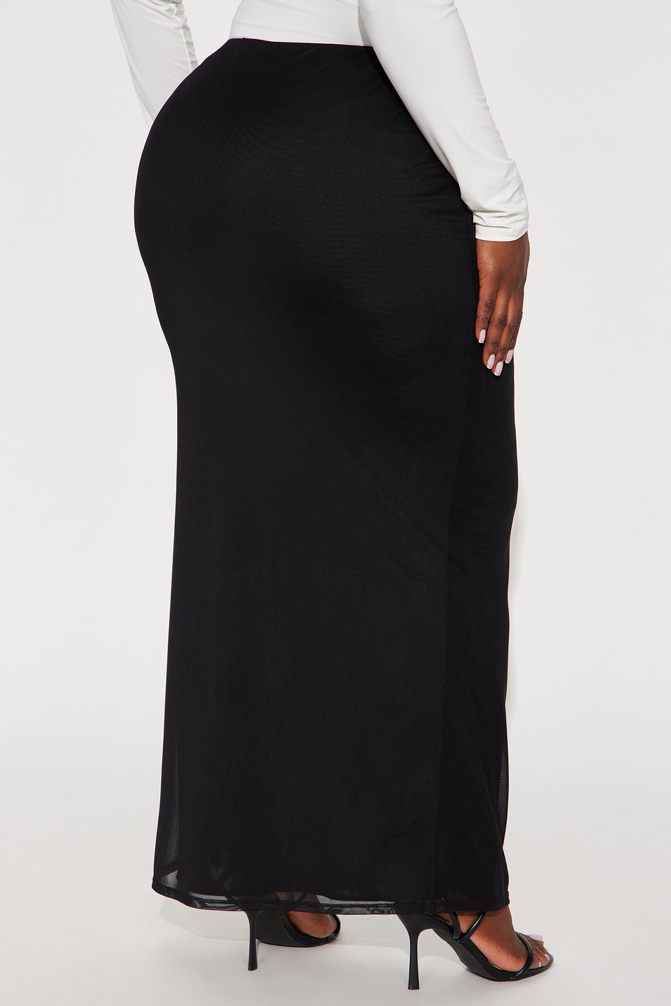 Emmeline Mesh Maxi Skirt - Black