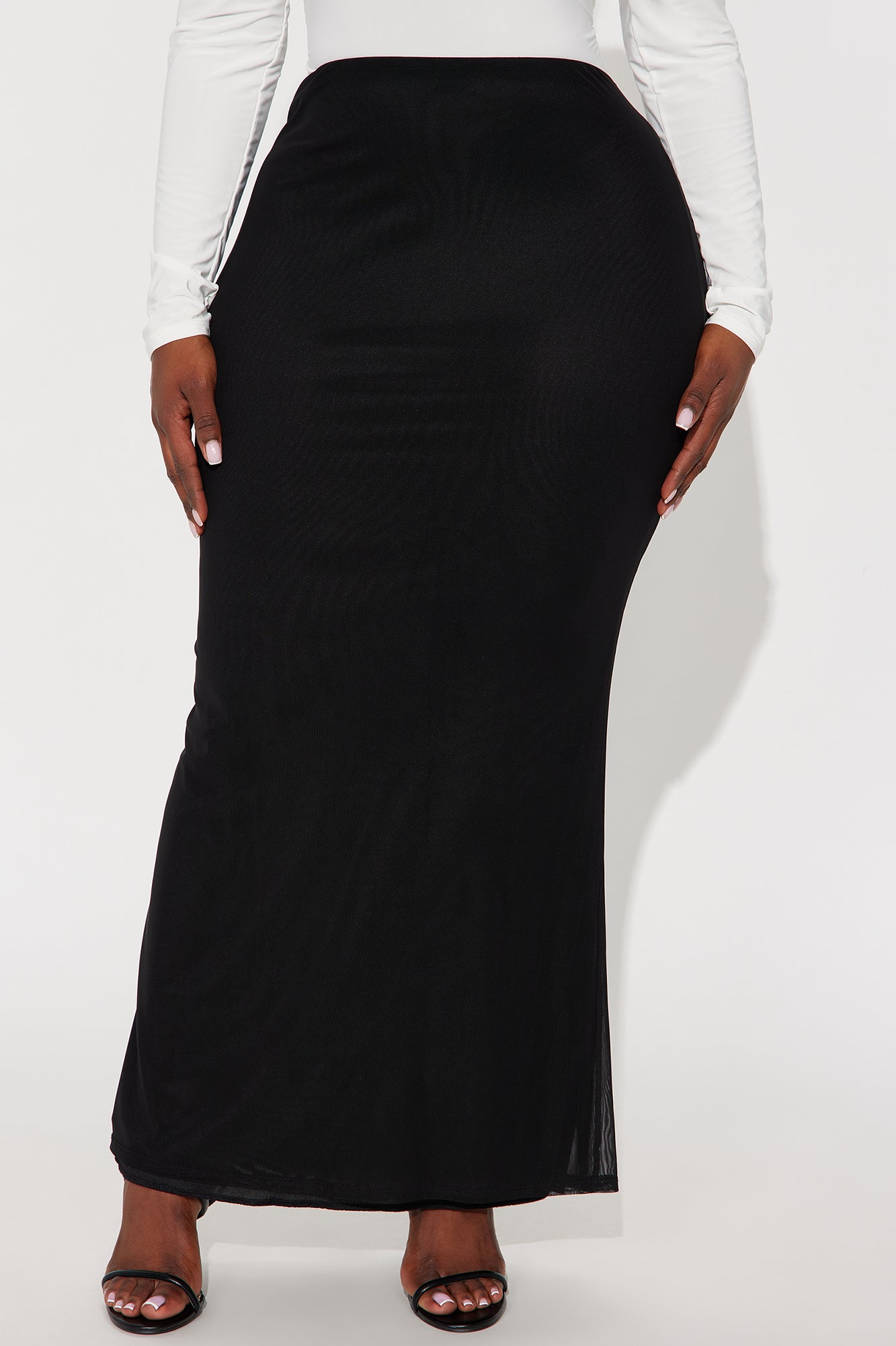 Emmeline Mesh Maxi Skirt - Black
