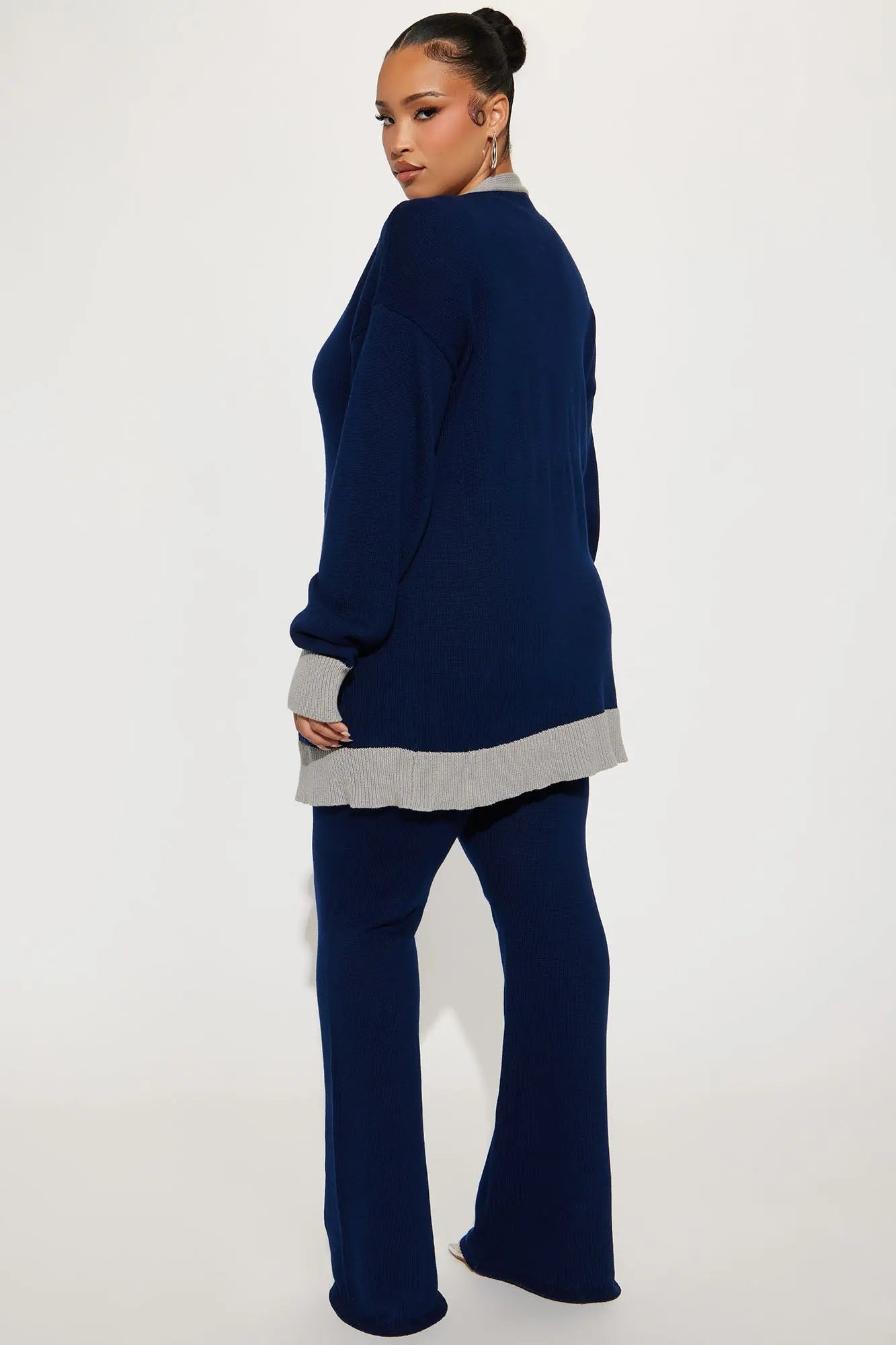 Emery Sweater Cardigan Pant Set - Navy 