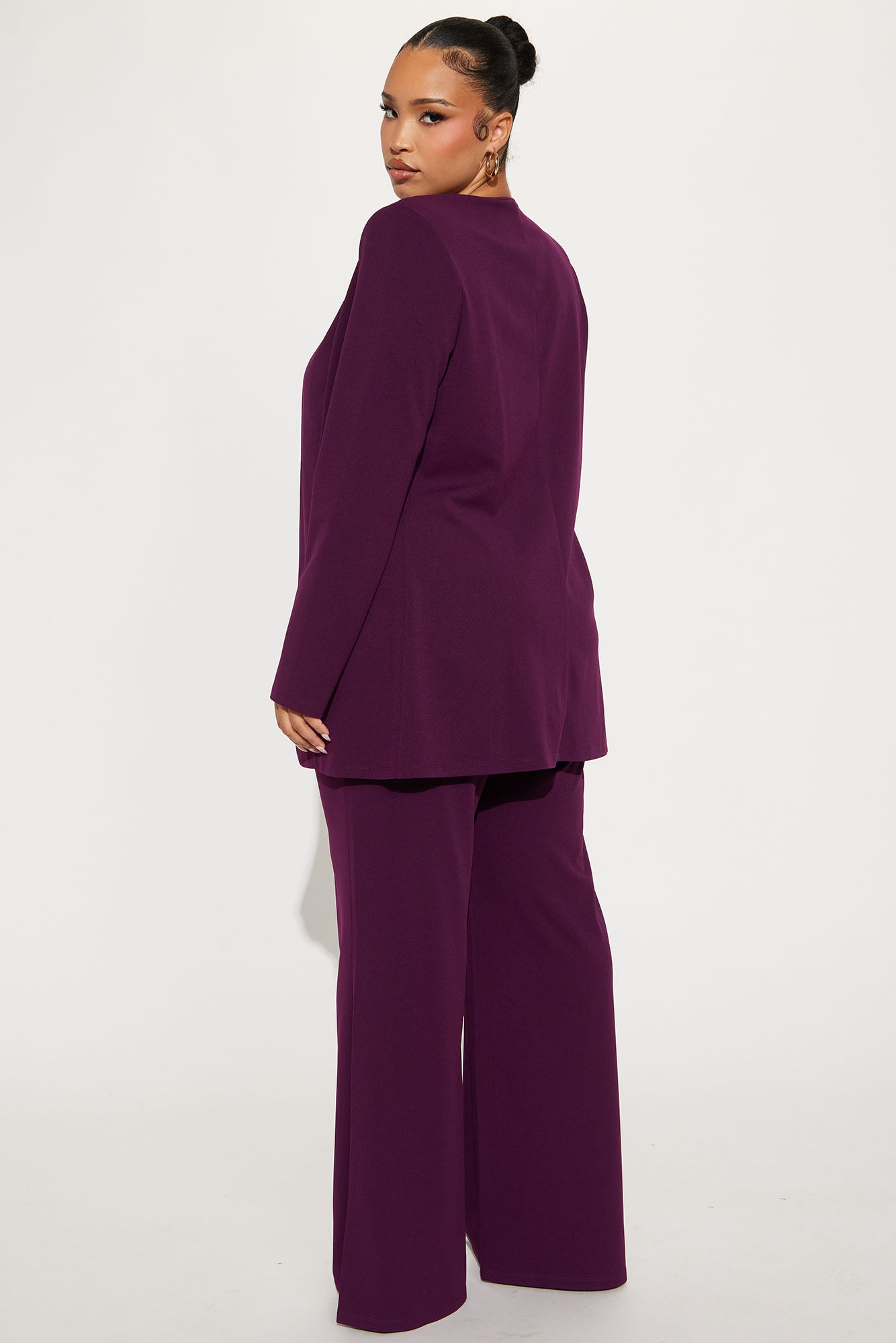 Payin' It Forward Wide Leg Pant Set - Eggplant