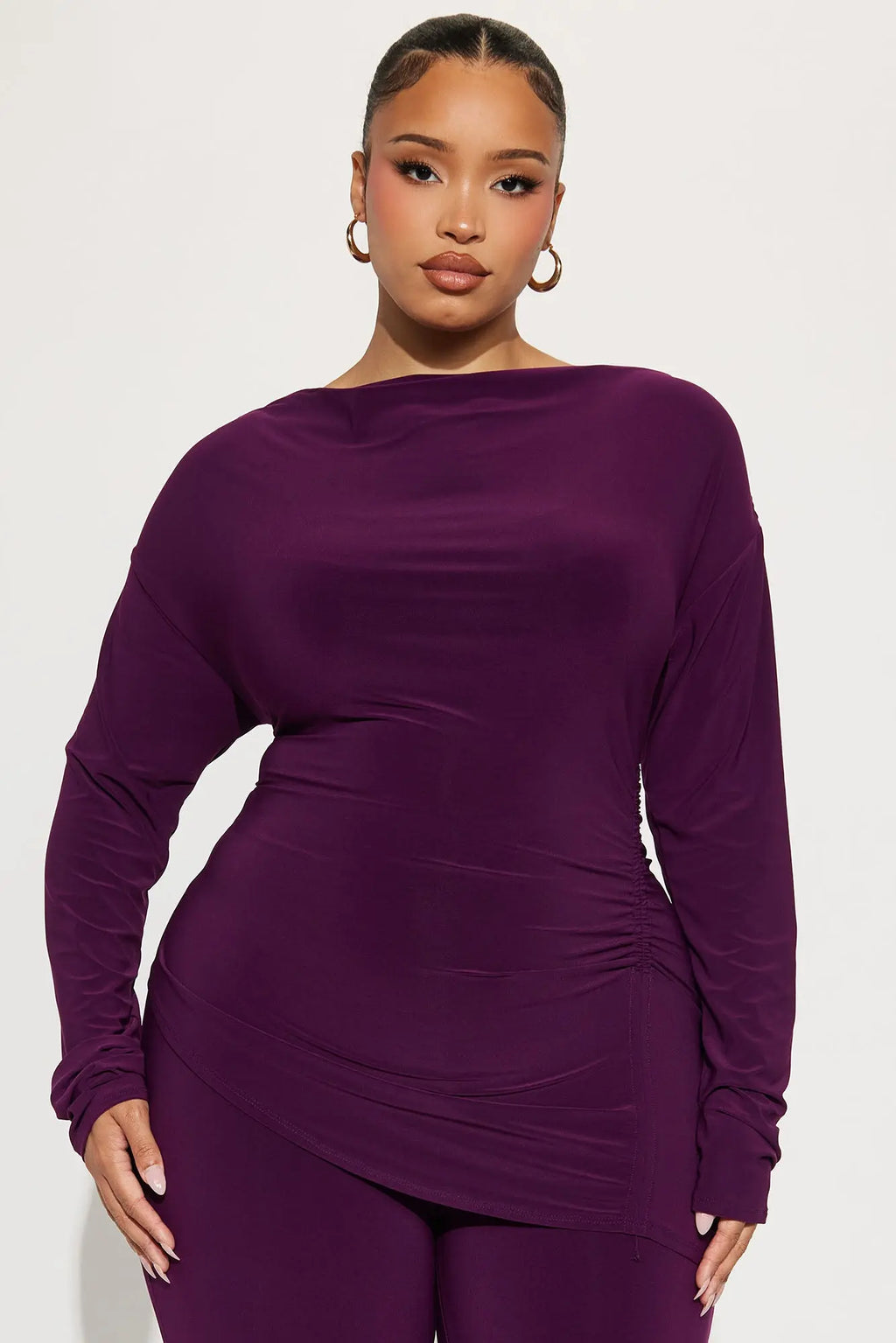 Caught In The Moment Pant Set - Eggplant 