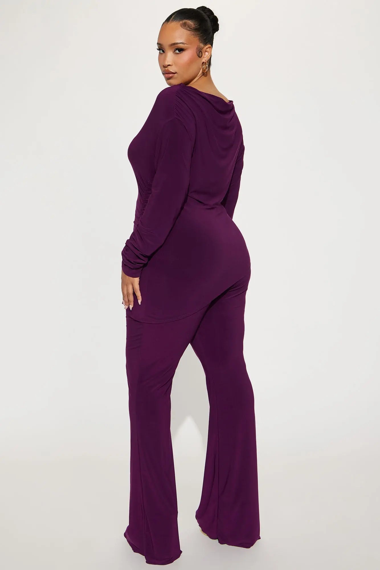 Caught In The Moment Pant Set - Eggplant 