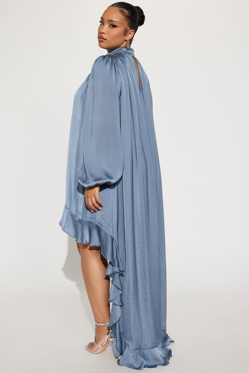 Giselle Long Sleeve Flowy Mini Dress - Blue