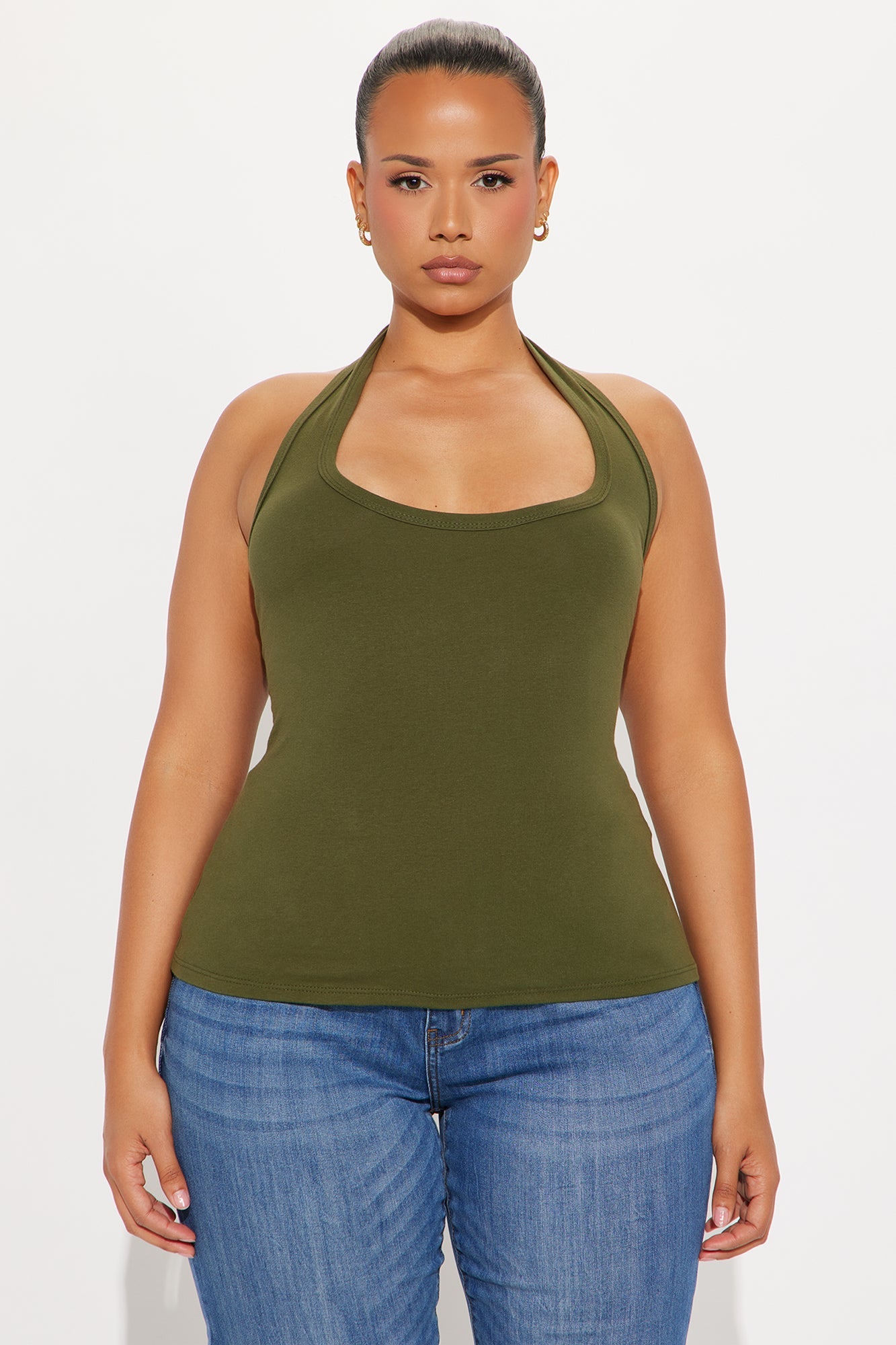 Day In The Life Halter Top - Olive