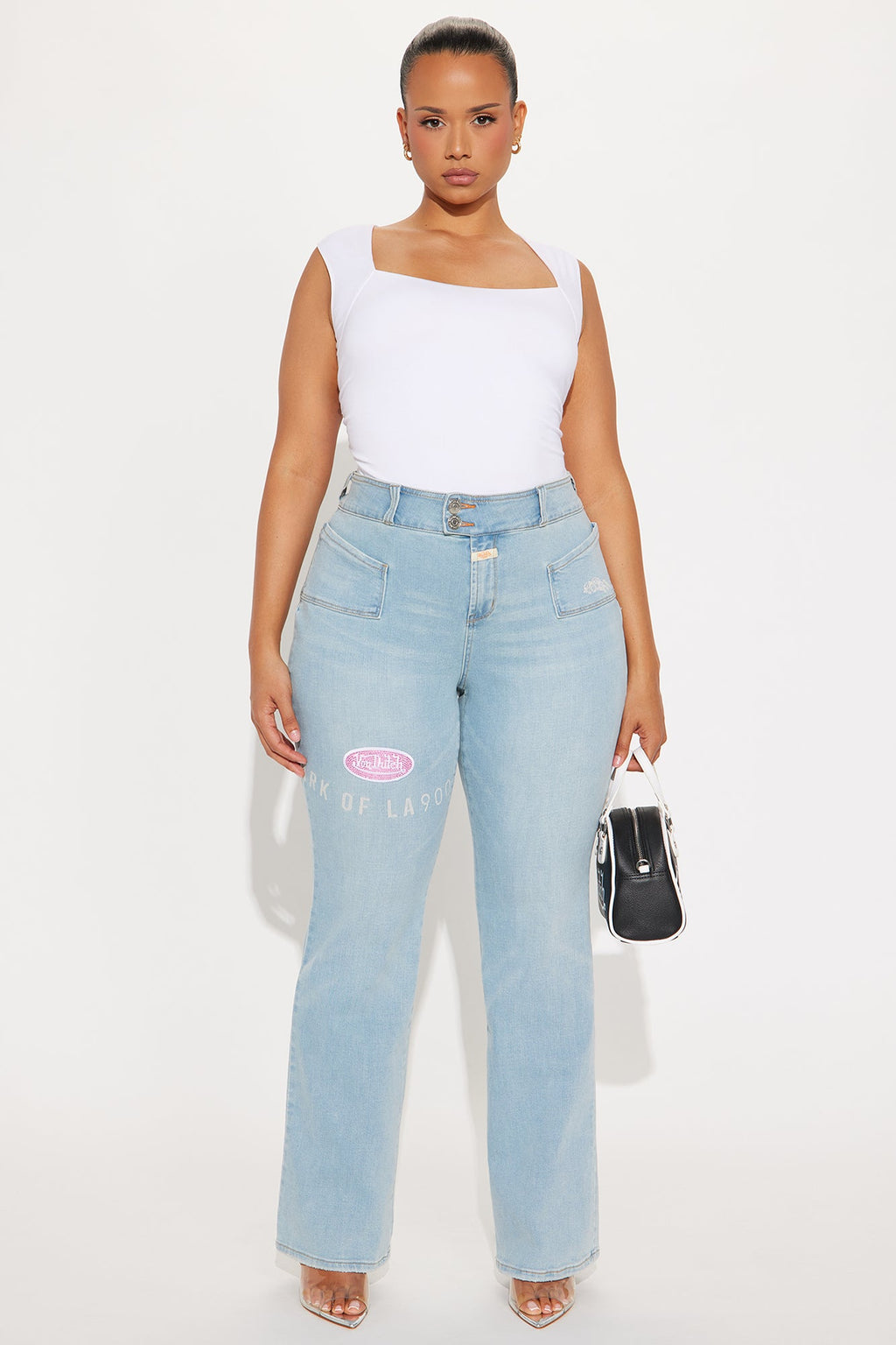 Von Dutch Y2K Low Rise Bootcut Jeans - Light Wash