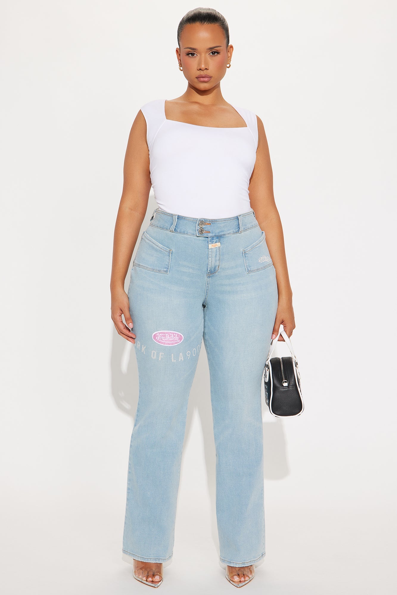 Von Dutch Y2K Low Rise Bootcut Jeans - Light Wash