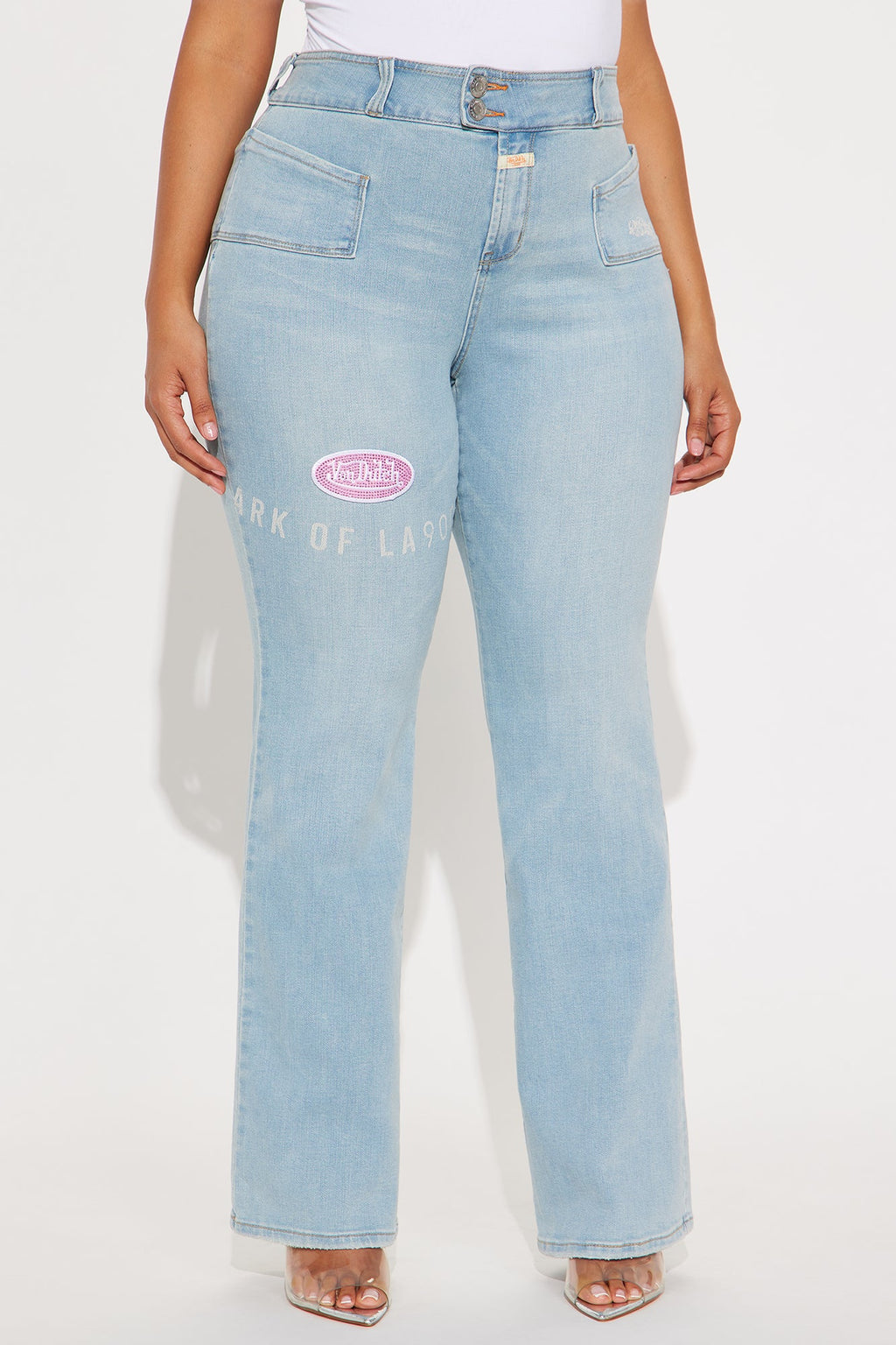 Von Dutch Y2K Low Rise Bootcut Jeans - Light Wash