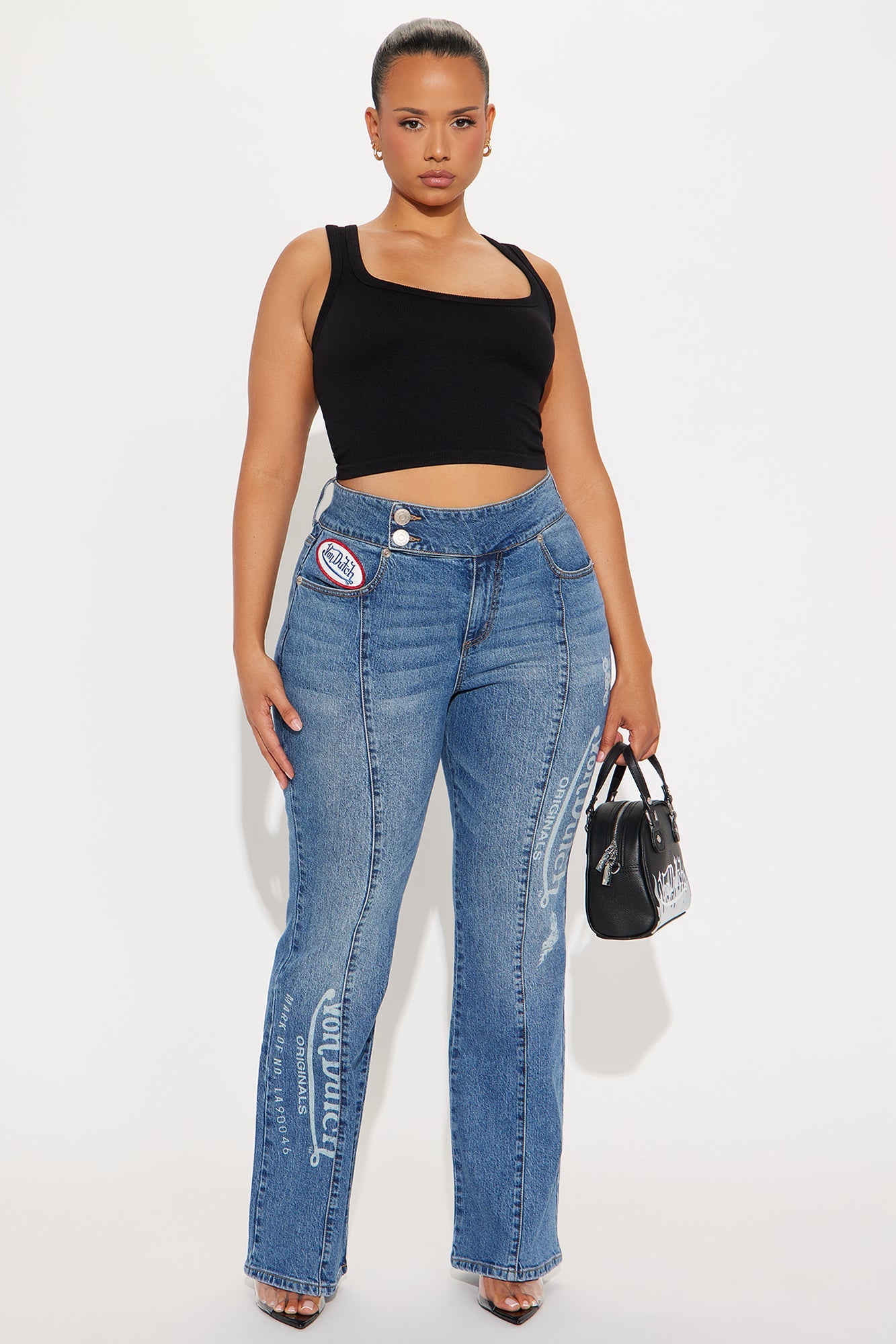 Von Dutch Low Rise Flare Jeans - Medium Wash