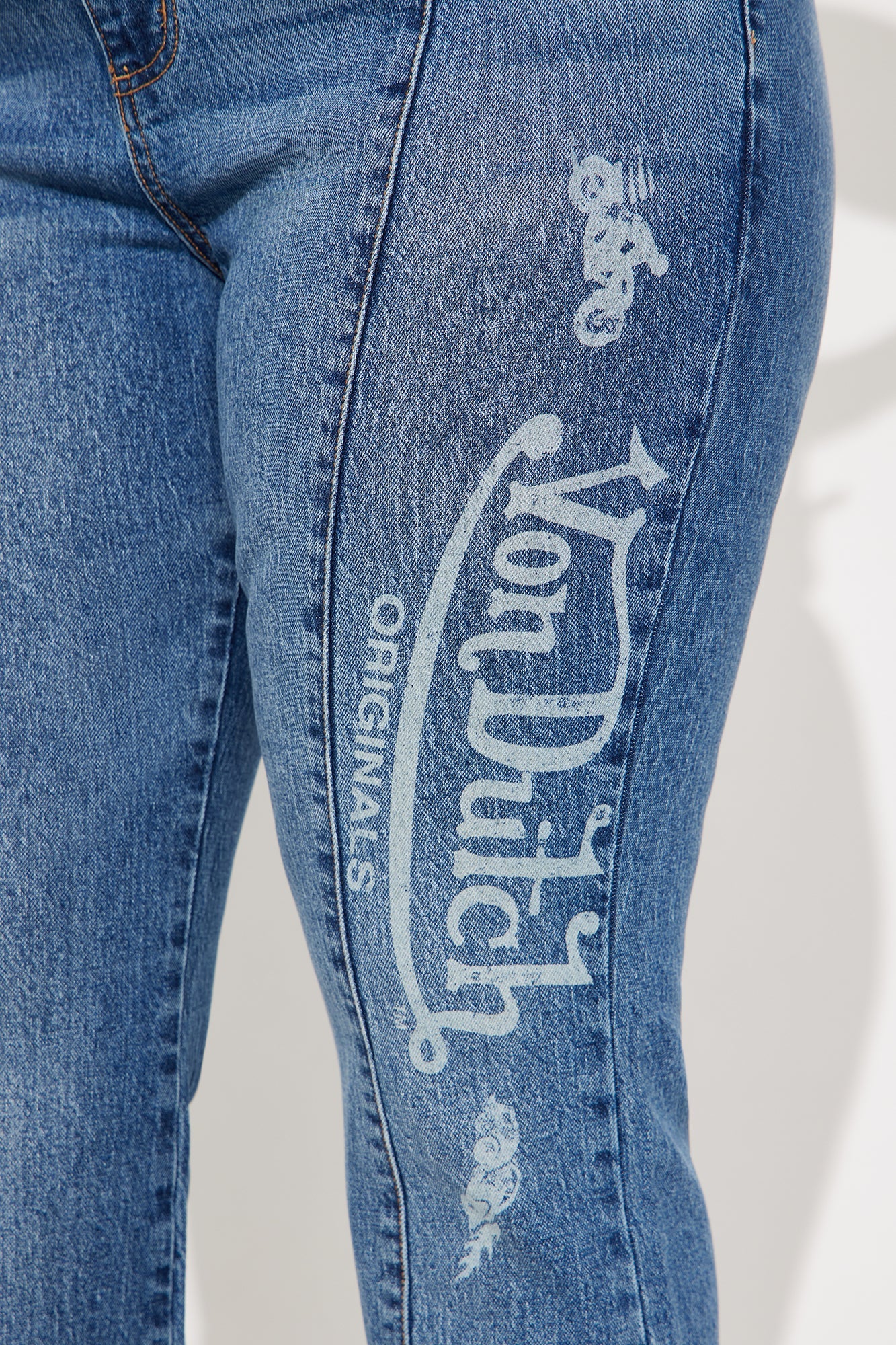 Von Dutch Low Rise Flare Jeans - Medium Wash