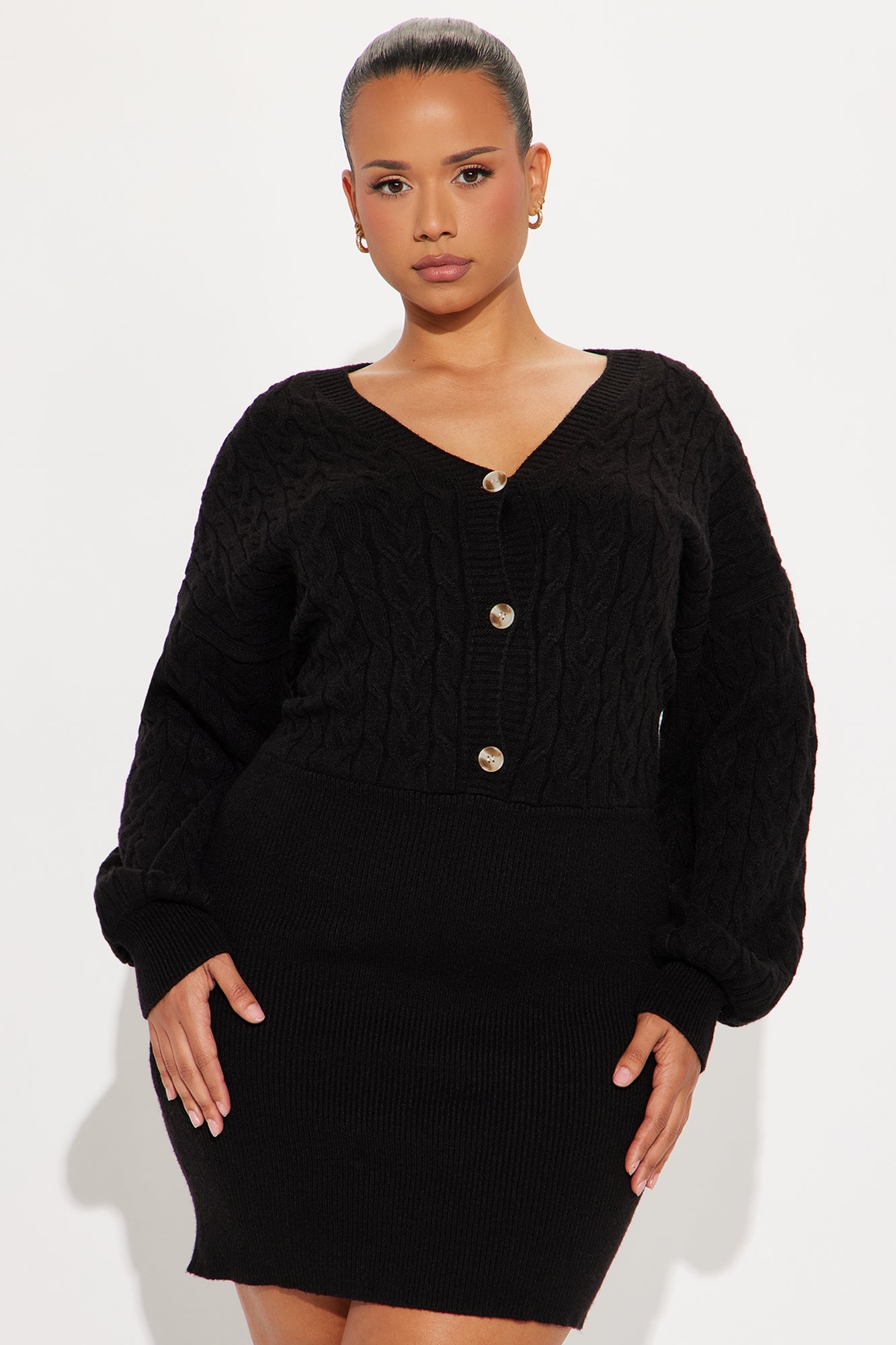 Tall Michelle Sweater Mini Dress - Black