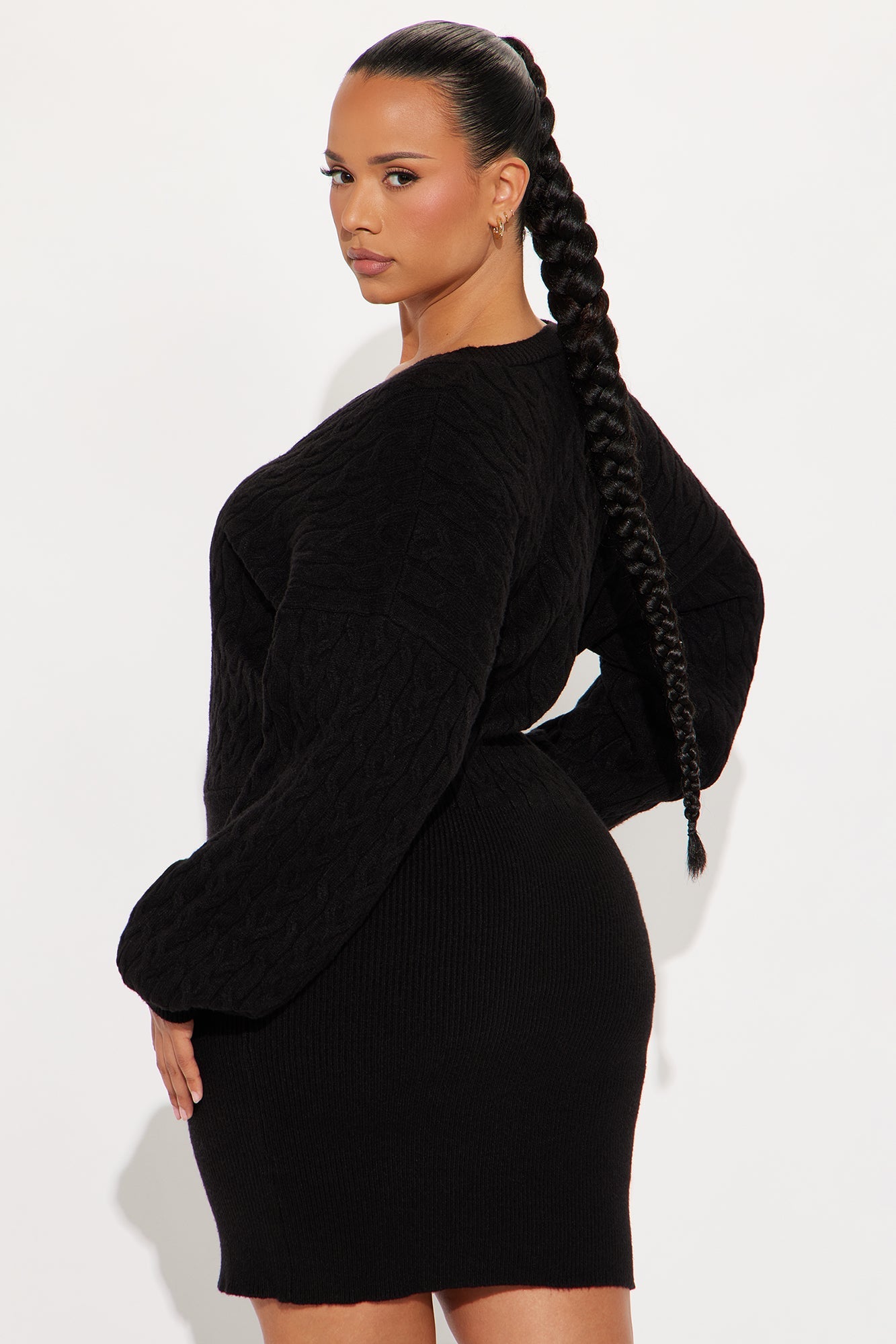 Tall Michelle Sweater Mini Dress - Black