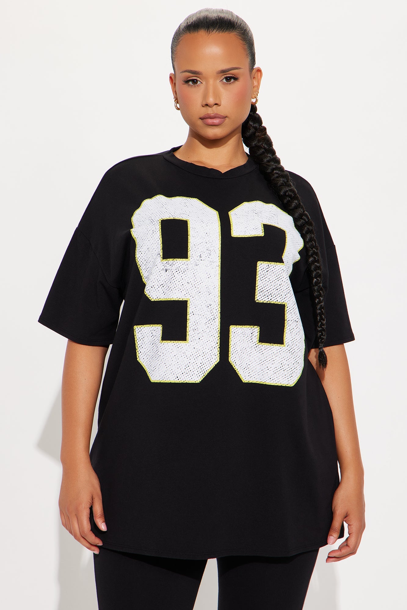 93 Sporty Vibe Graphic Pant Set - Black