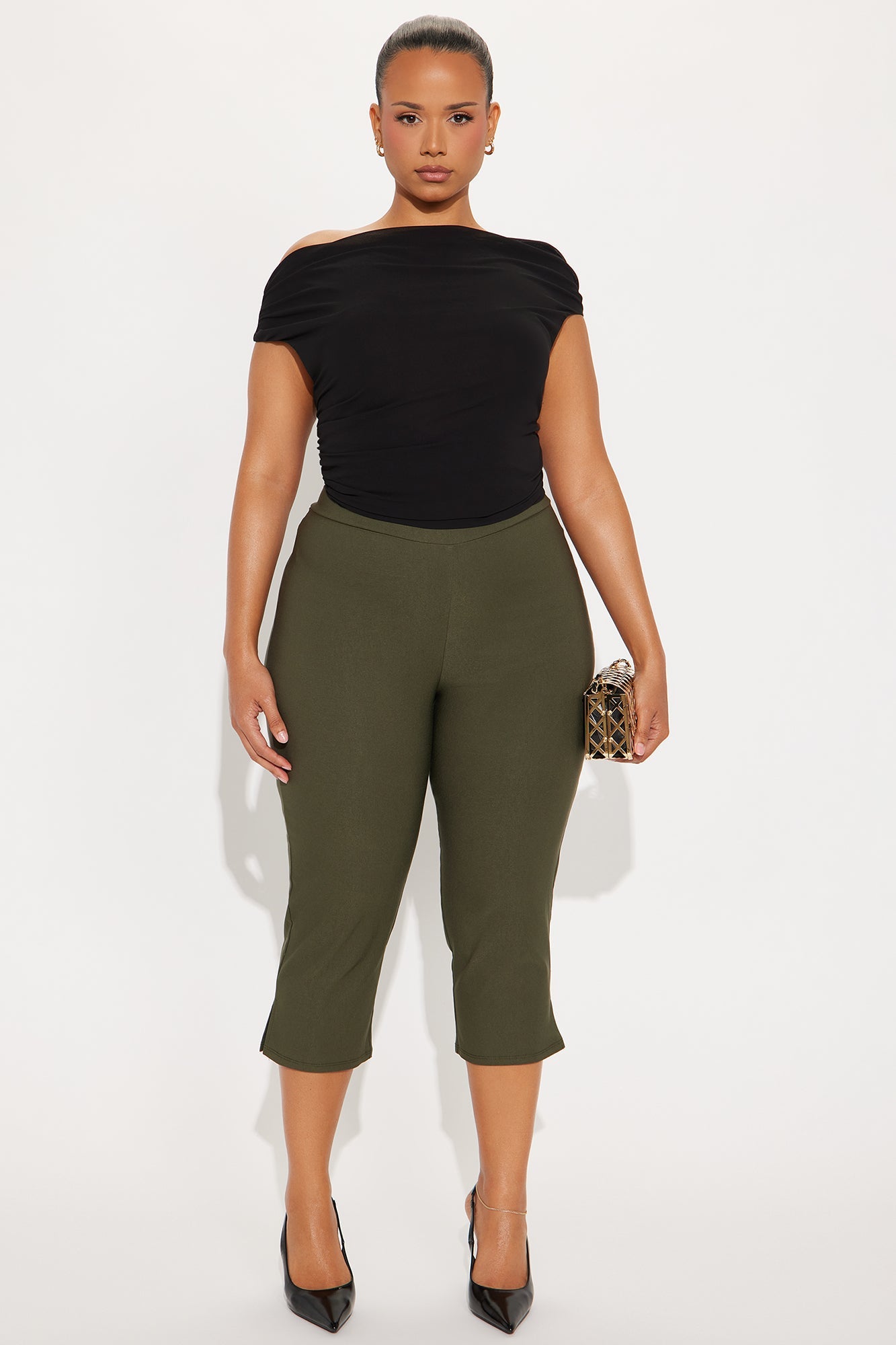 Natalia Millennium Capri Skinny Pant 20″ - Olive